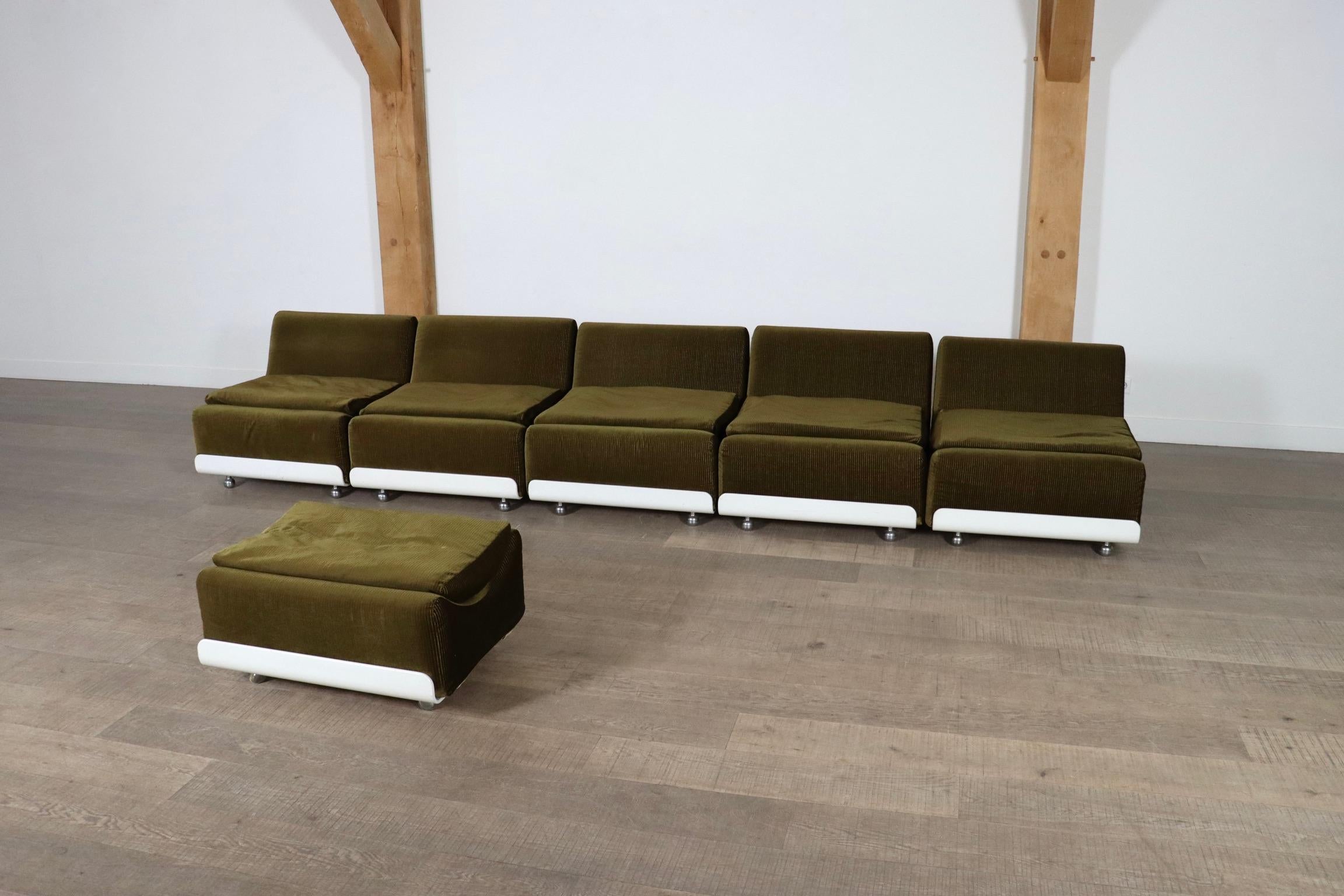 COR Orbis Modular Sofa In olive green Corduroy By Luigi Colani, 1970s 1