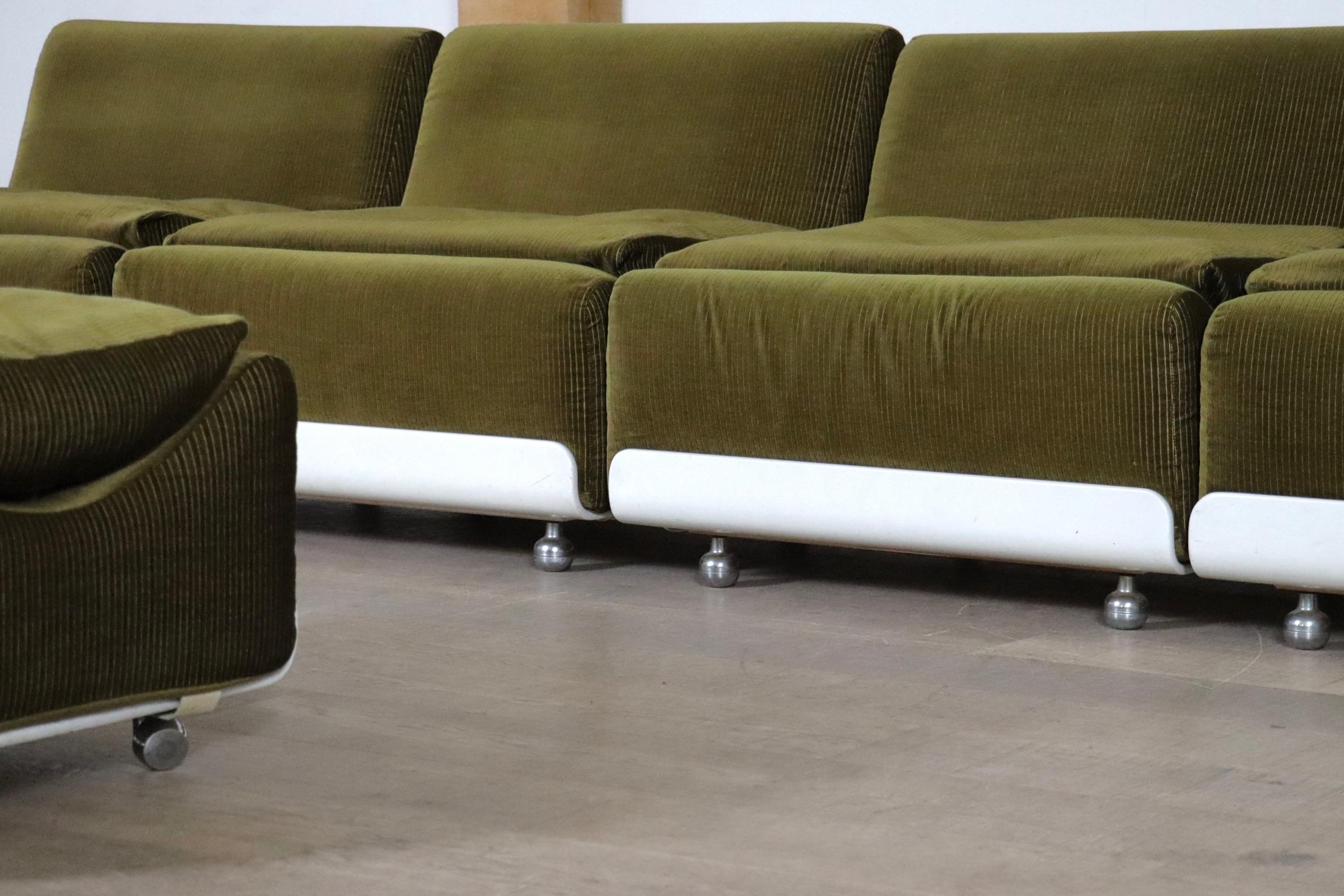 COR Orbis Modular Sofa In olive green Corduroy By Luigi Colani, 1970s 2