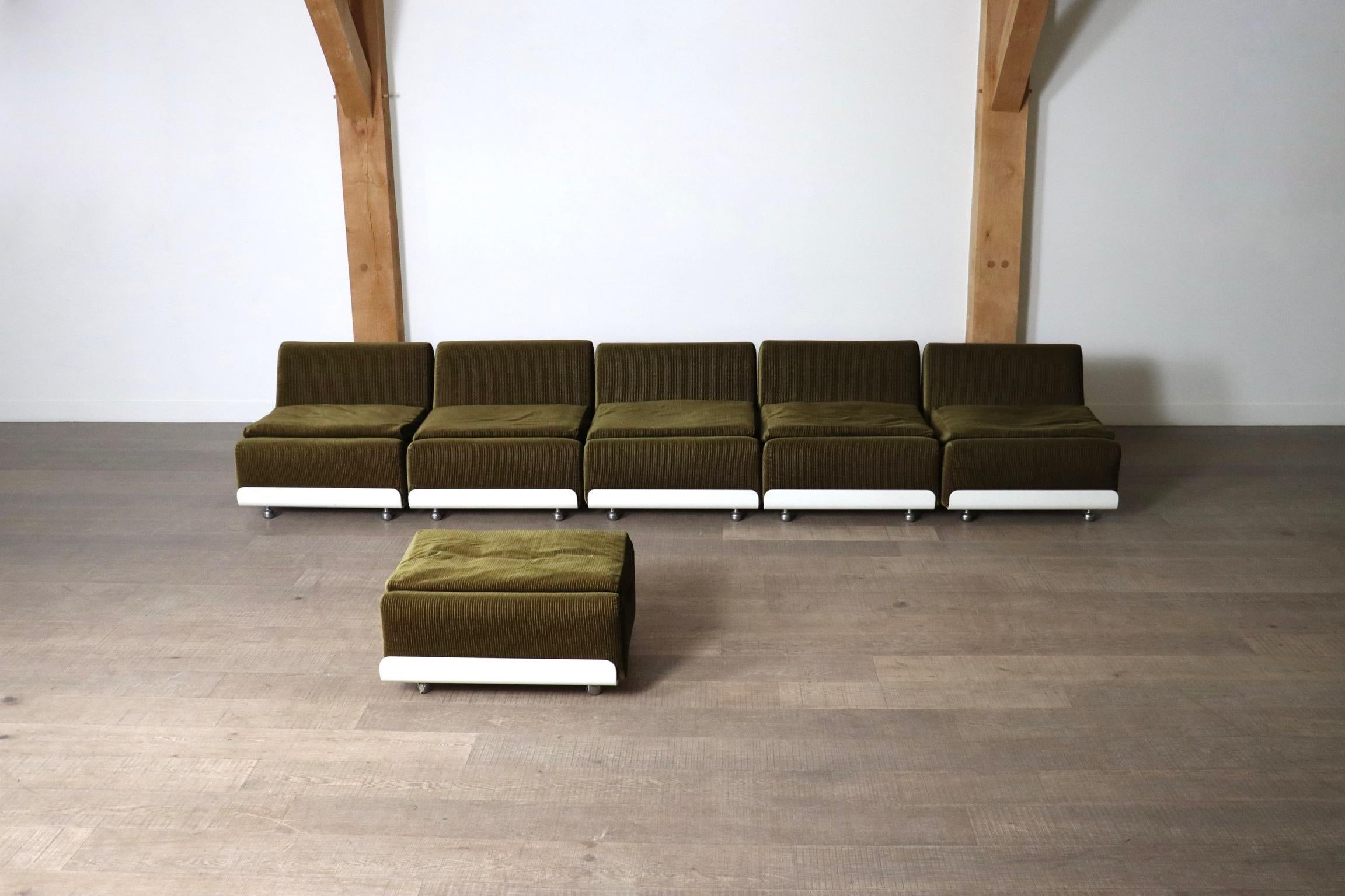 COR Orbis Modular Sofa In olive green Corduroy By Luigi Colani, 1970s 3