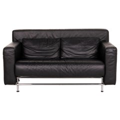 COR Quarta Leather Sofa Black Two-Seater Couch