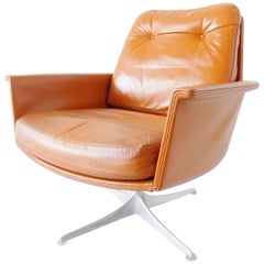 COR Sedia Lounge Chair by Horst Brüning, German, caramel leather, mid-century 