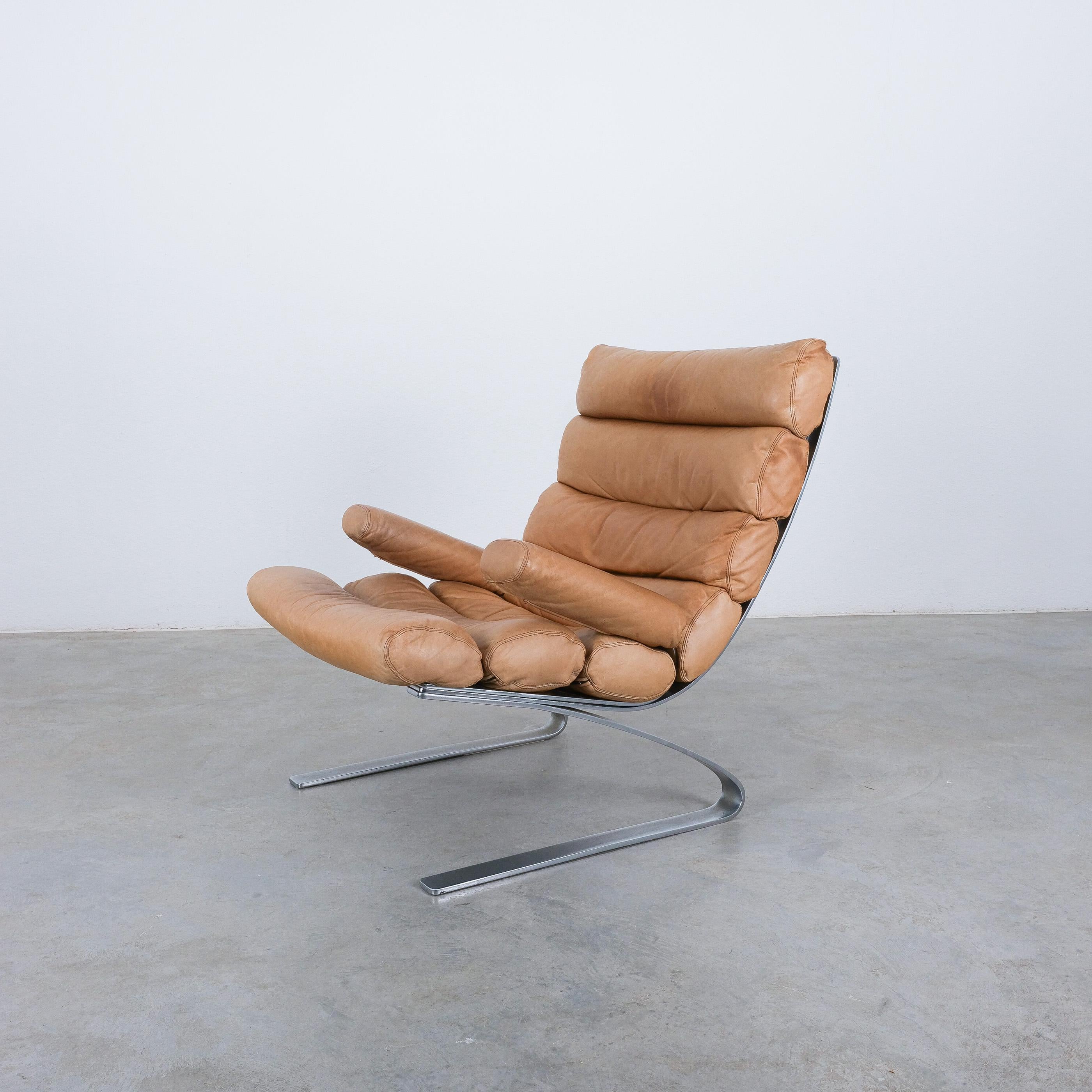 Chaise longue en cuir CORS de Reinhold Adolf & Hans-Jürgen Schröpfer, 1976 en vente 3