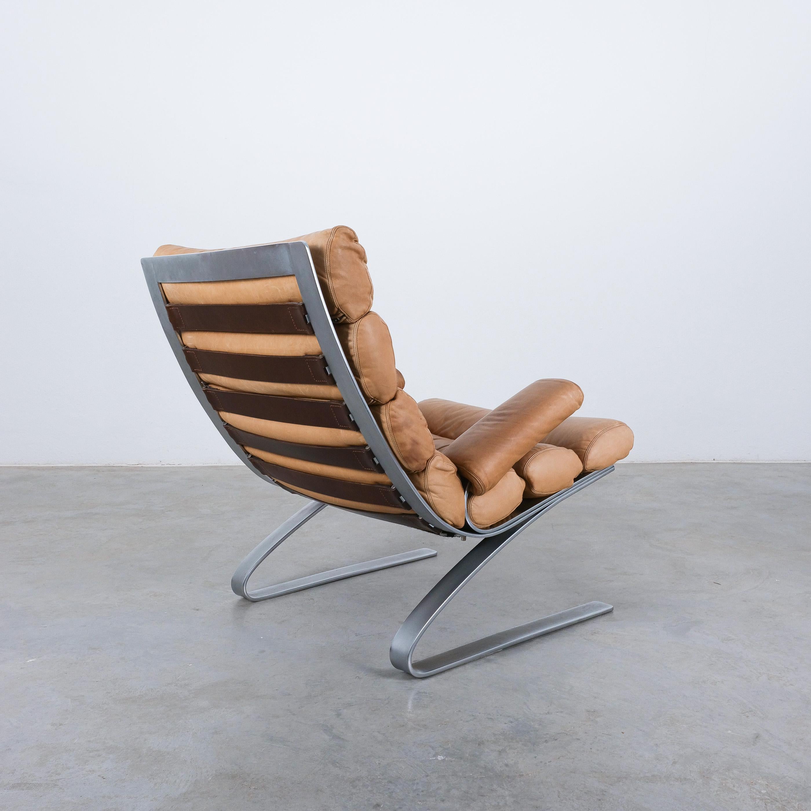 COR Sinus Leather Lounge Chair by Reinhold Adolf & Hans-Jürgen Schröpfer, 1976 For Sale 4