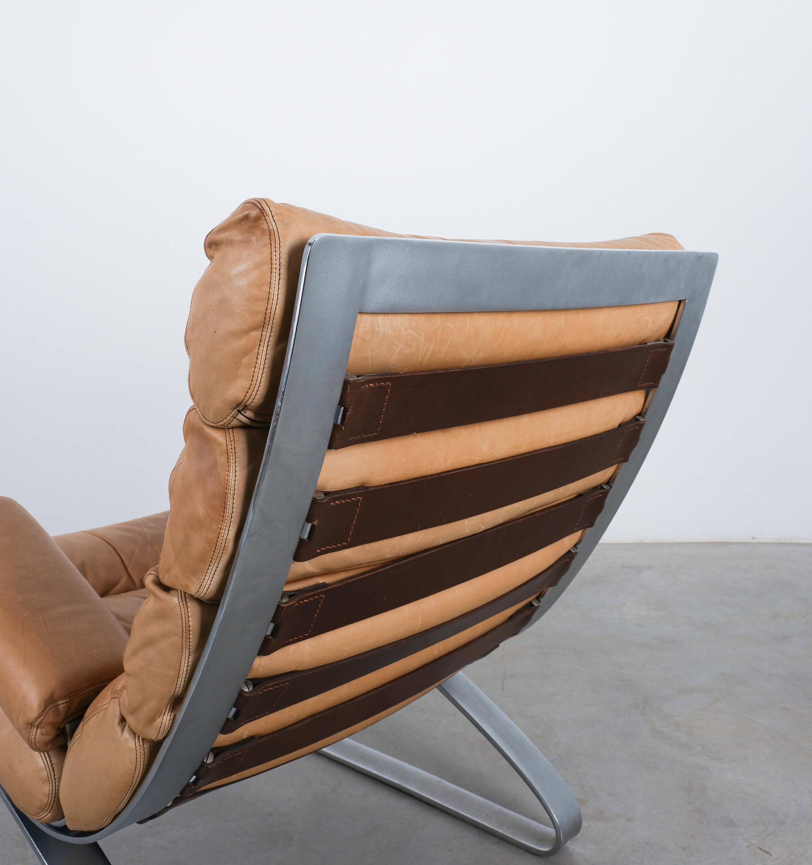 COR Sinus Leather Lounge Chair by Reinhold Adolf & Hans-Jürgen Schröpfer, 1976 For Sale 6