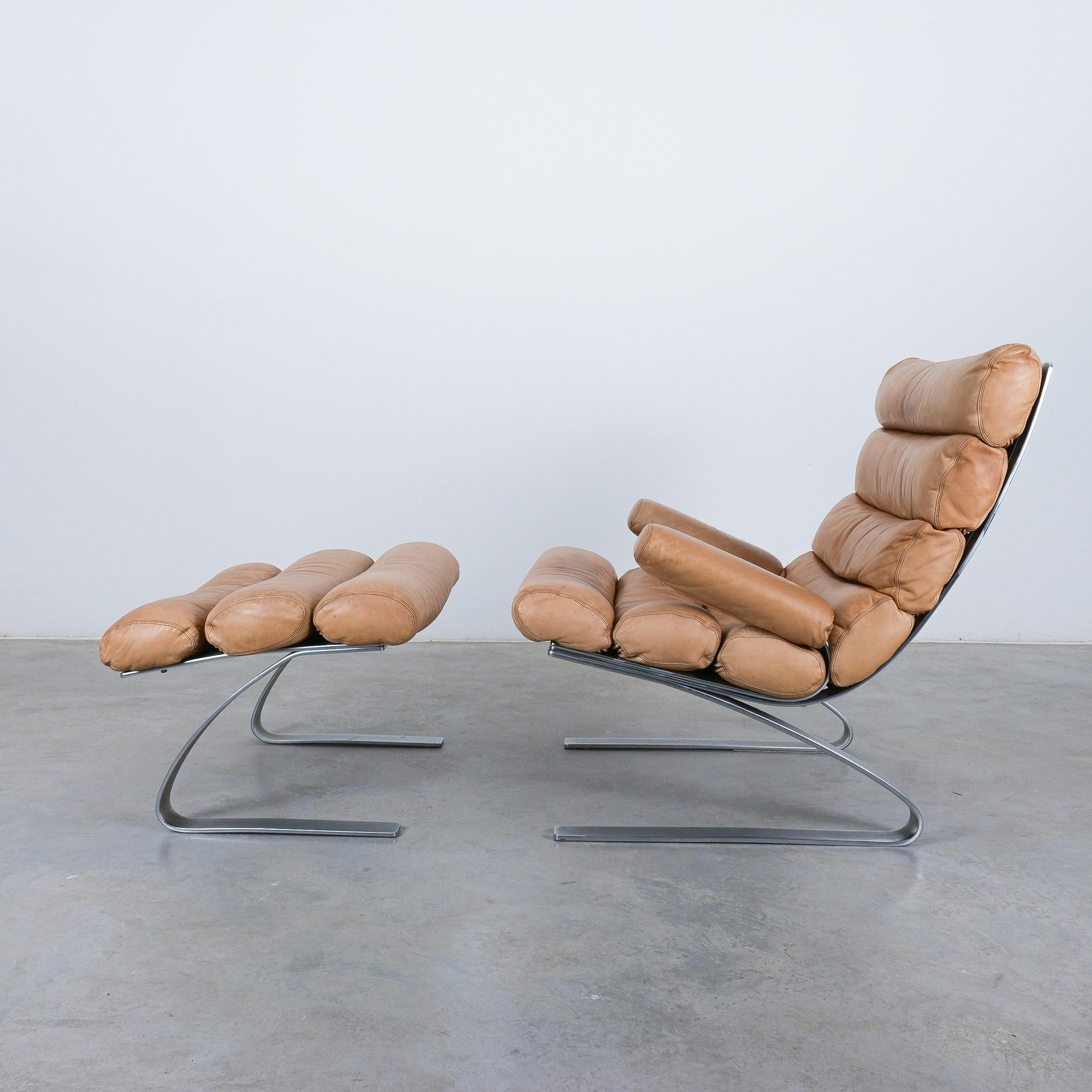 COR Sinus Leather Lounge Chair by Reinhold Adolf & Hans-Jürgen Schröpfer, 1976 For Sale 8