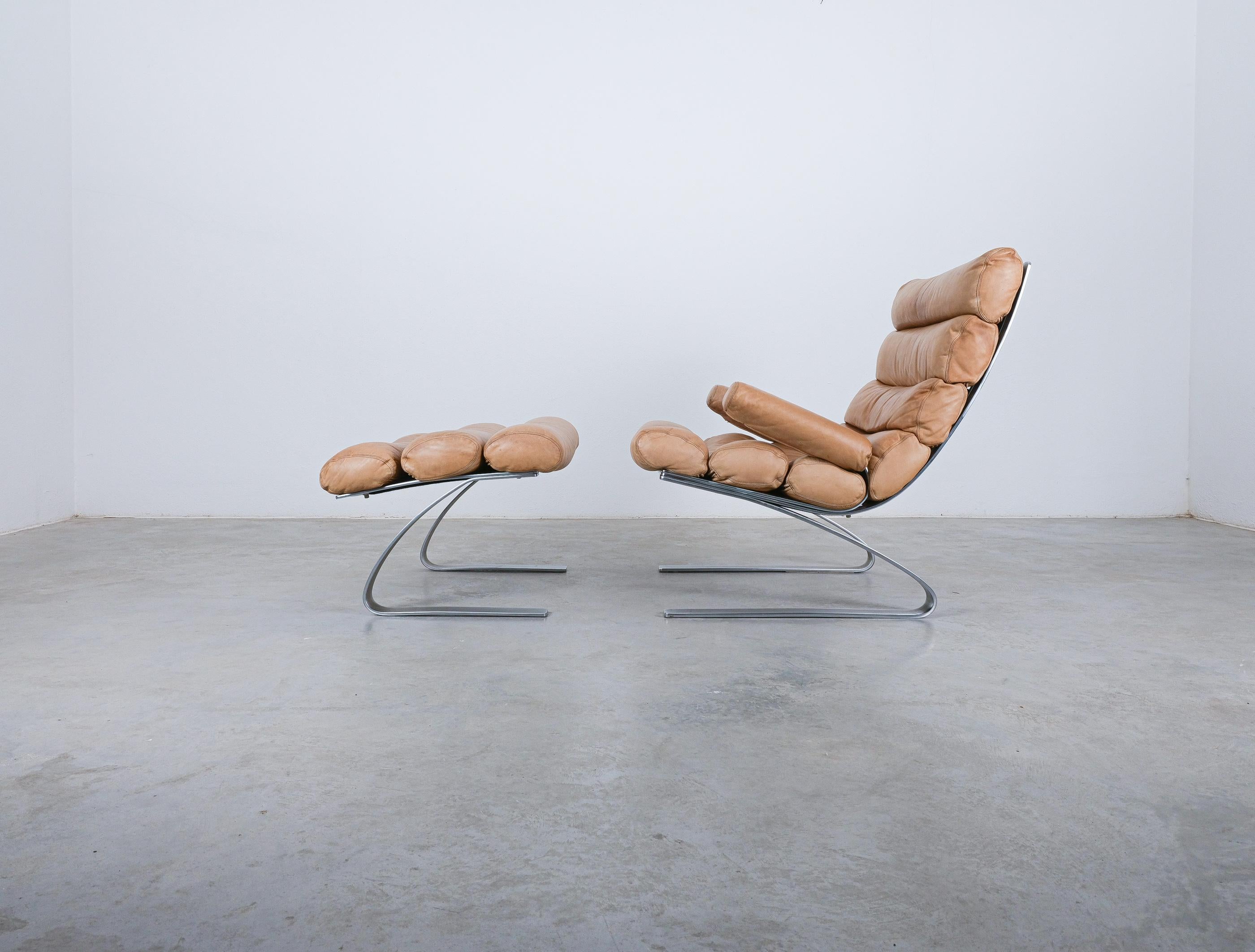 COR Sinus Leather Lounge Chair by Reinhold Adolf & Hans-Jürgen Schröpfer, 1976 For Sale 9