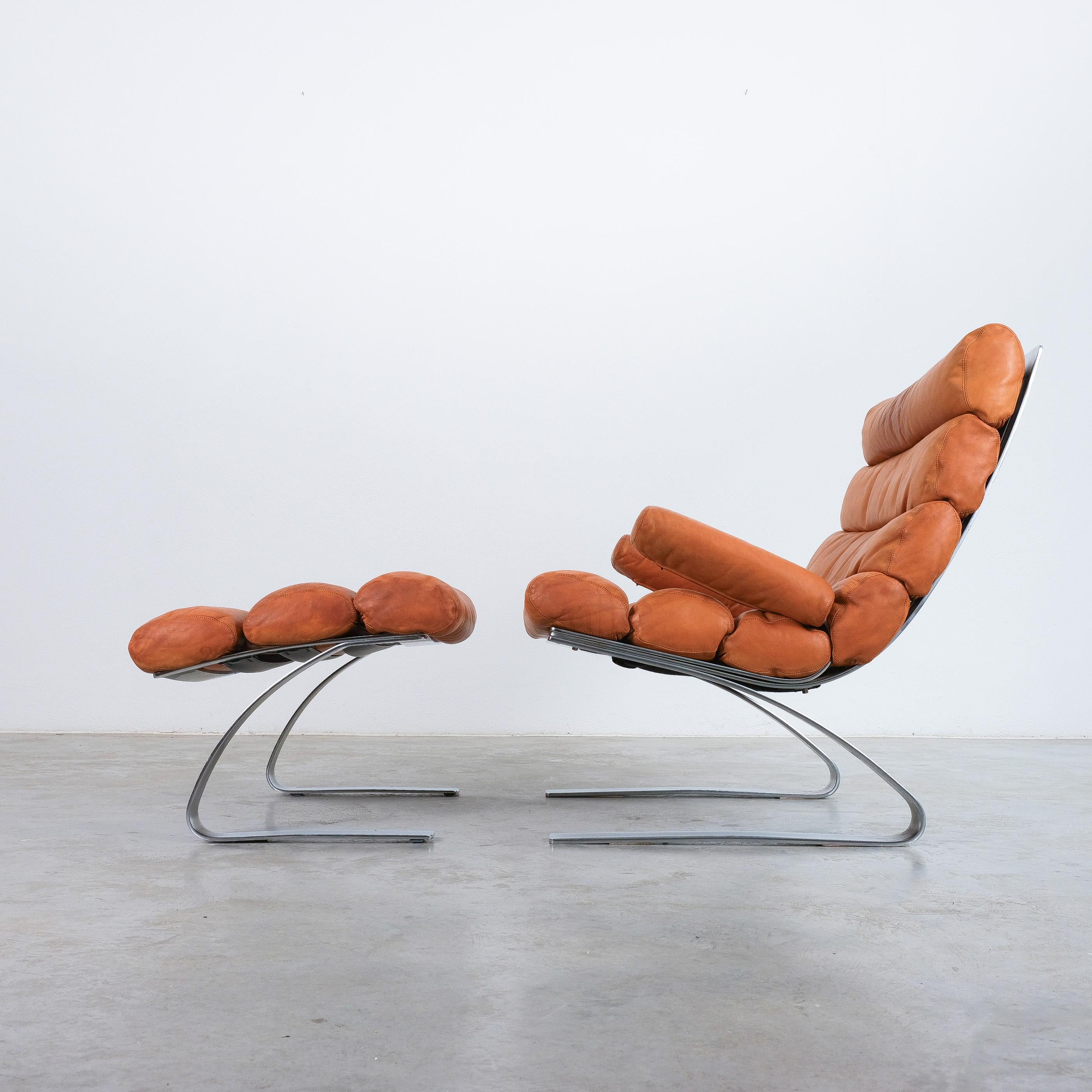 Italian COR Sinus Leather Lounge Chair by Reinhold Adolf & Hans-Jürgen Schröpfer, 1976