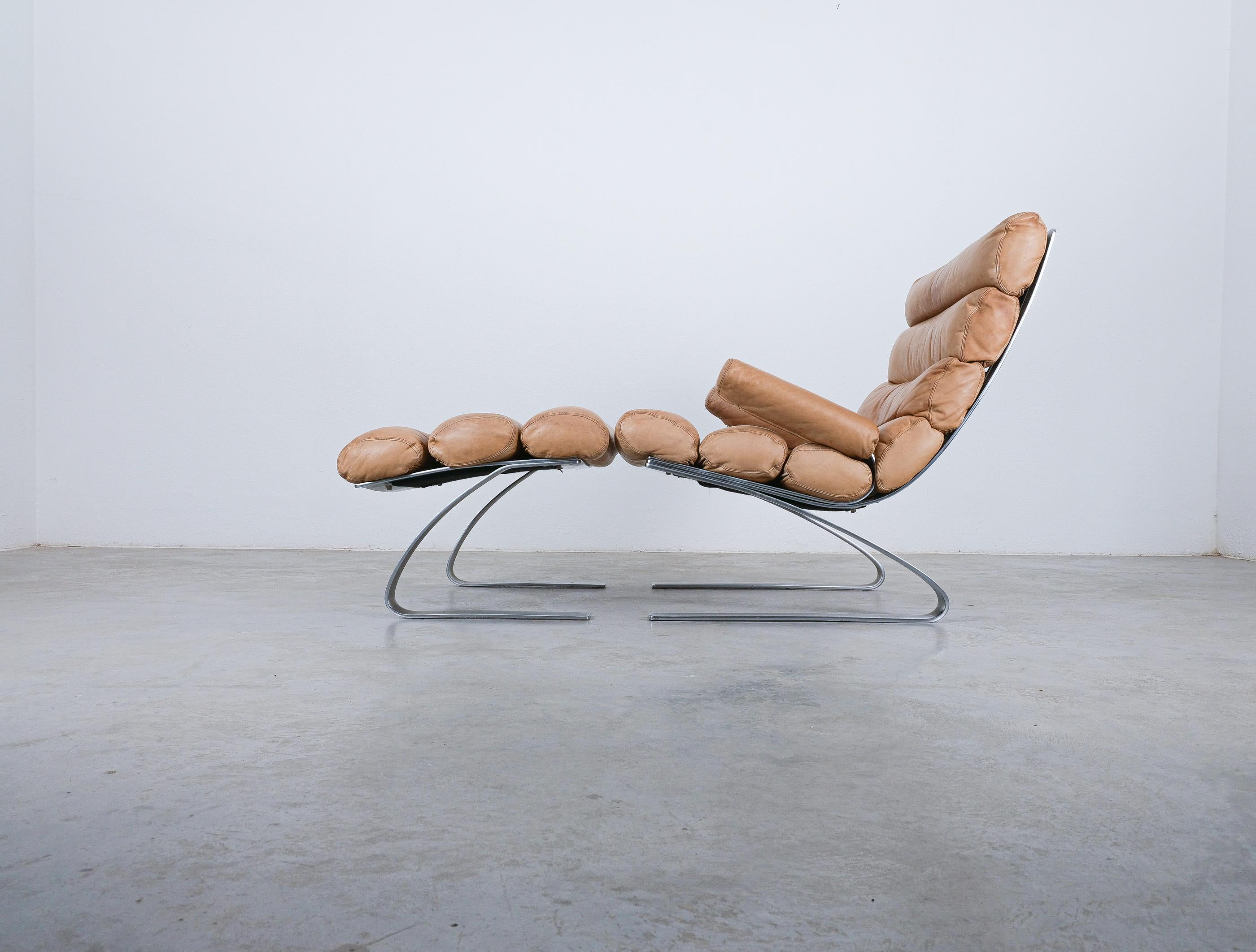 COR Sinus Leather Lounge Chair by Reinhold Adolf & Hans-Jürgen Schröpfer, 1976 In Good Condition For Sale In Vienna, AT