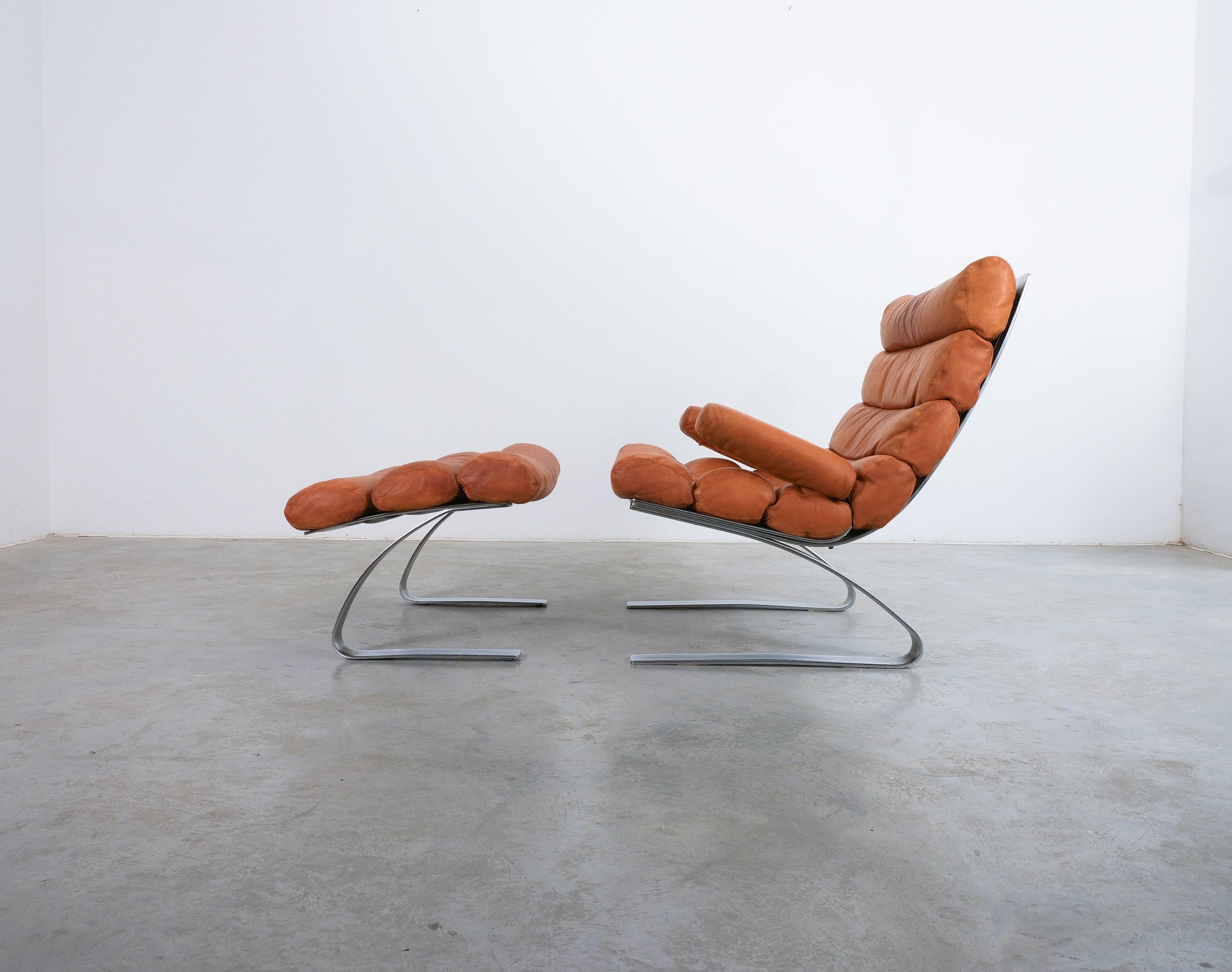 COR Sinus Leather Lounge Chair by Reinhold Adolf & Hans-Jürgen Schröpfer, 1976 In Good Condition In Vienna, AT