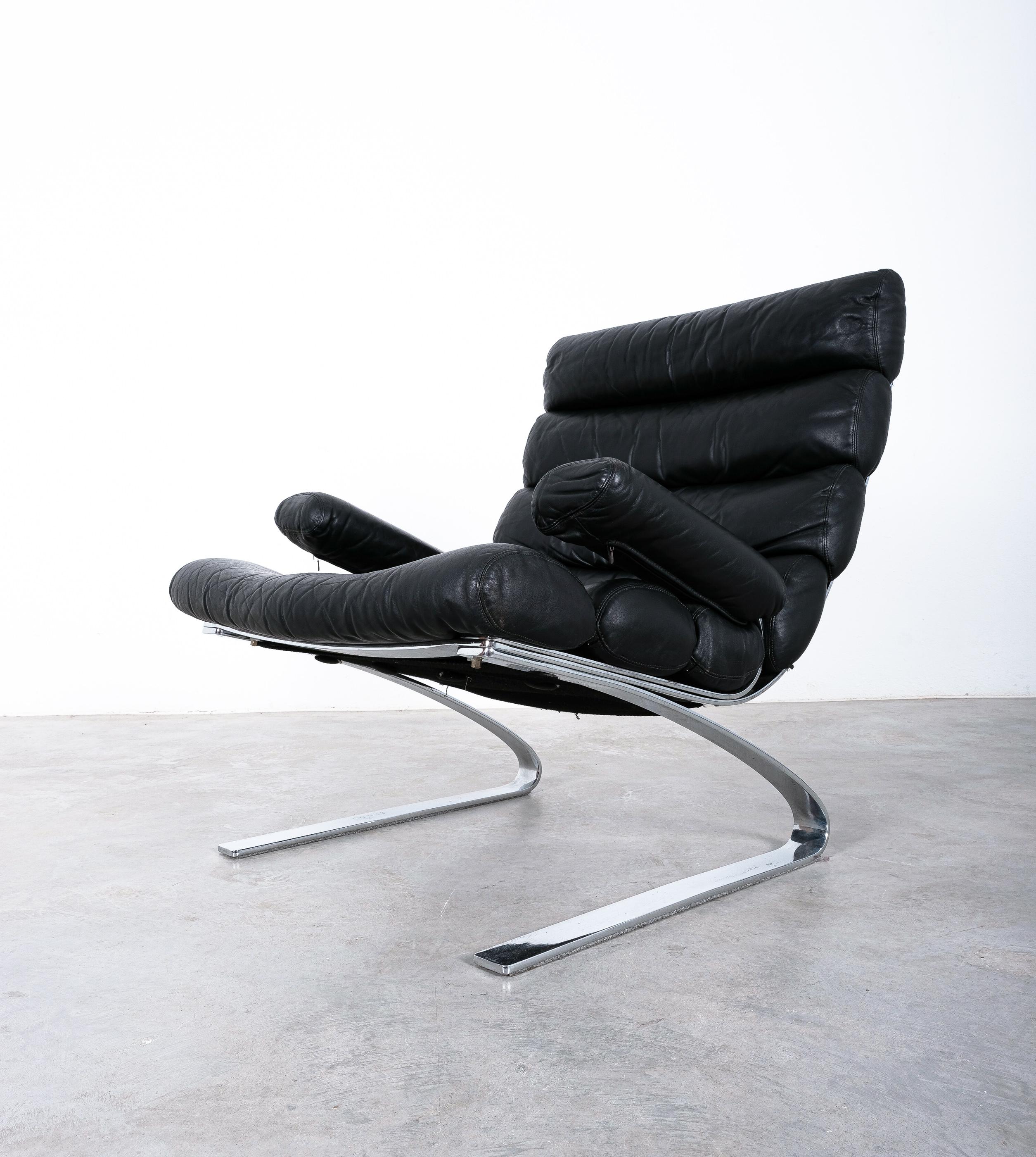 Mid-Century Modern COR Sinus Leather Lounge Chair by Reinhold Adolf & Hans-Jürgen Schröpfer, 1976