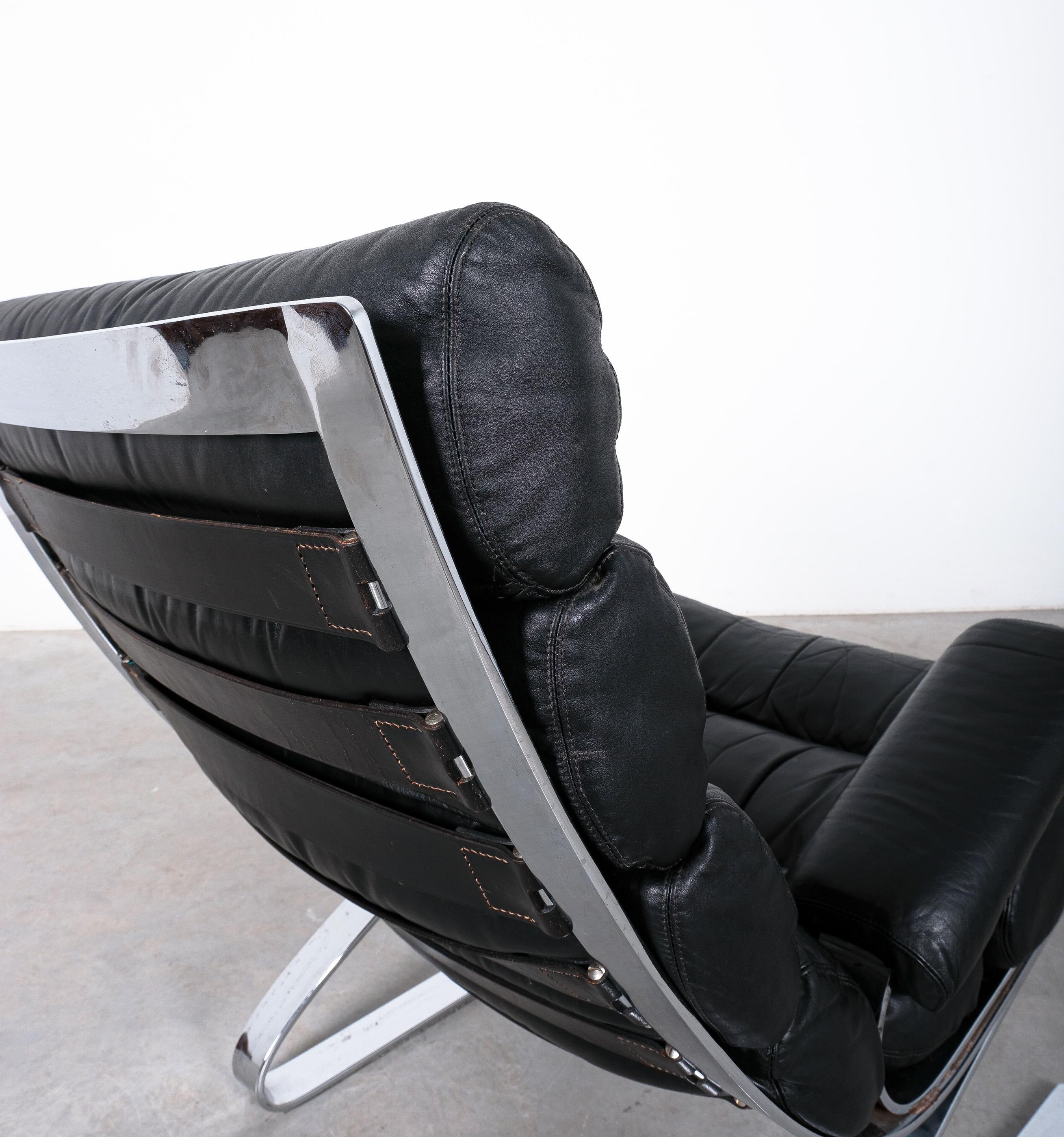 Italian COR Sinus Leather Lounge Chair by Reinhold Adolf & Hans-Jürgen Schröpfer, 1976