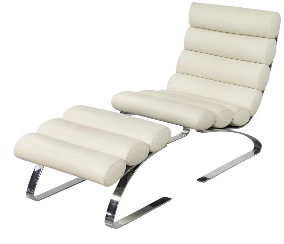 Modern COR Sinus Leather Lounge Chair with Ottoman  For Sale