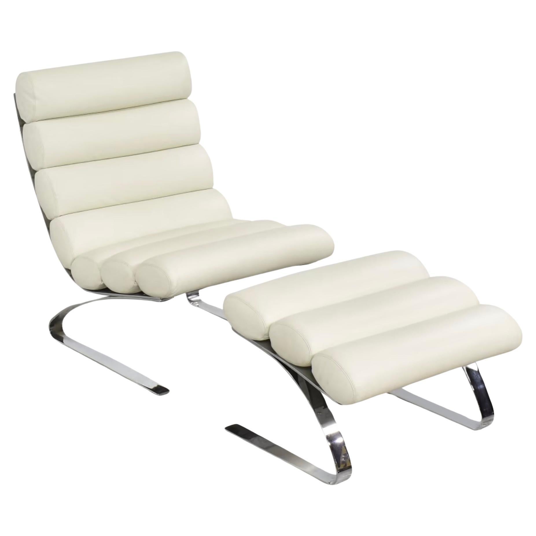 COR Sinus Leather Lounge Chair with Ottoman  For Sale
