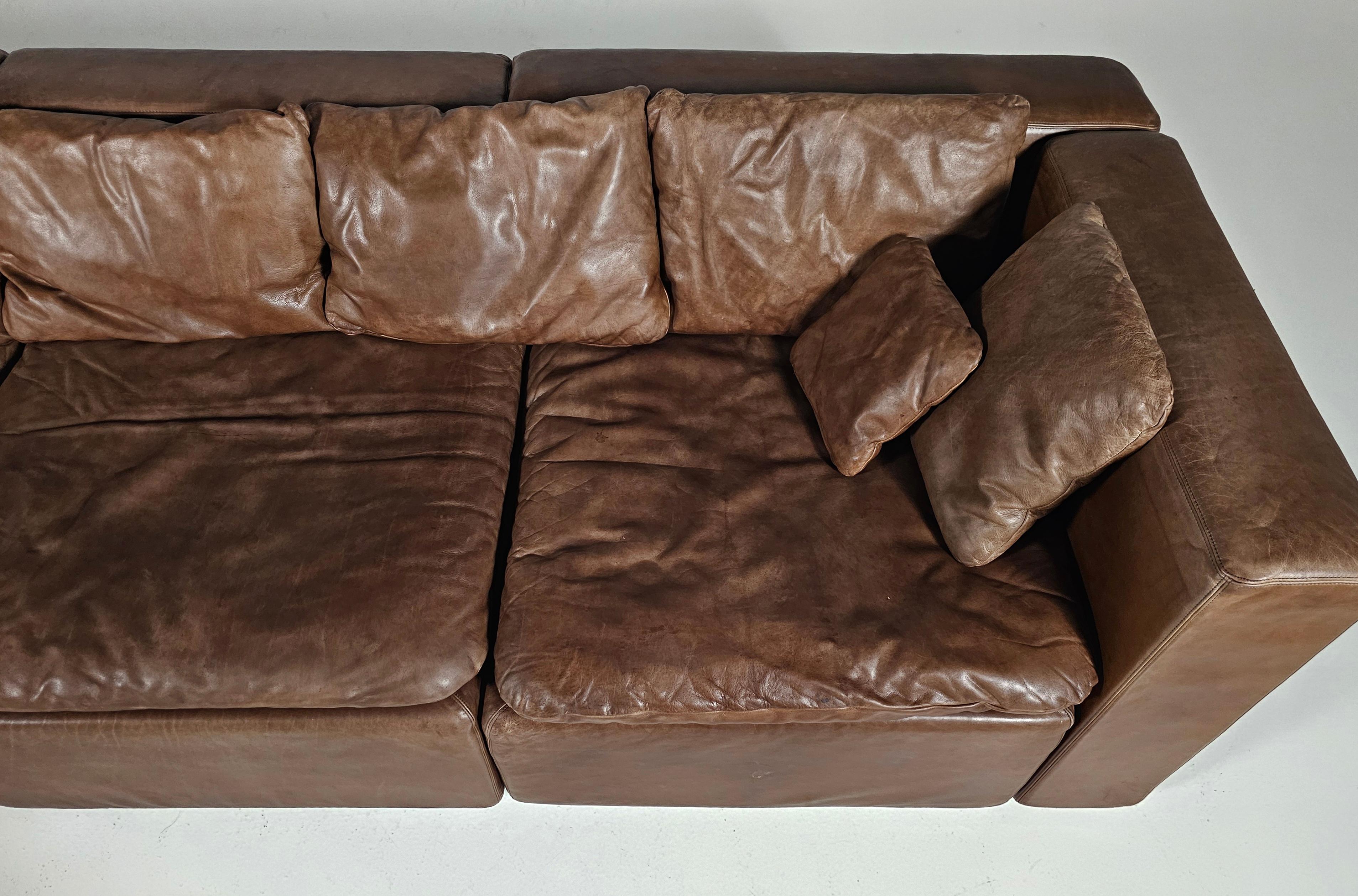 COR Sofa in braunem Leder von Team Form Ag für COR Furniture, Deutschland, 1970er Jahre 4