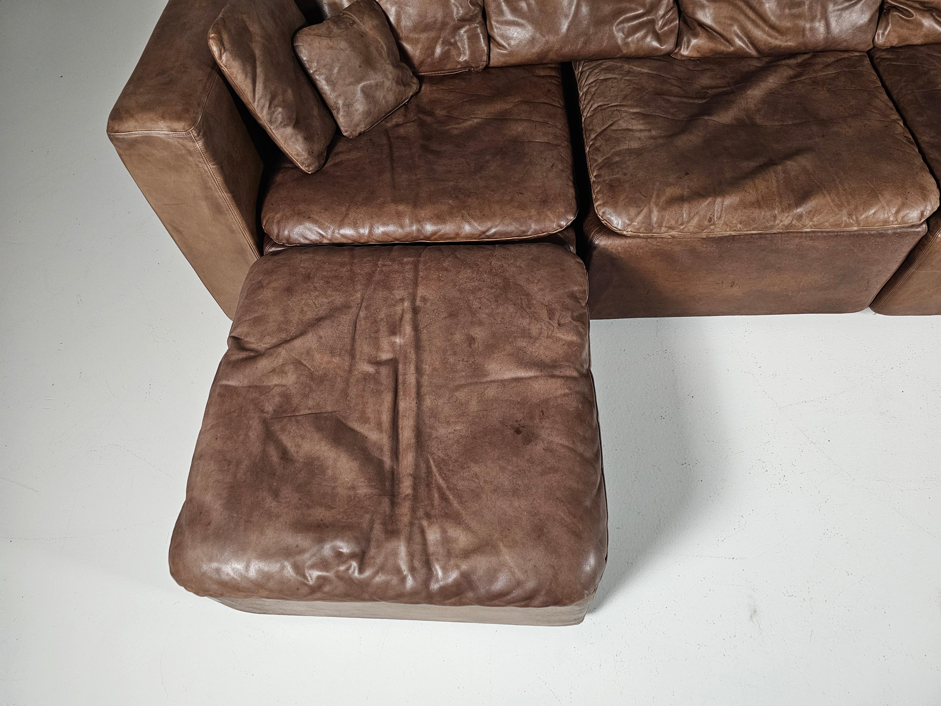 COR Sofa in braunem Leder von Team Form Ag für COR Furniture, Deutschland, 1970er Jahre 7