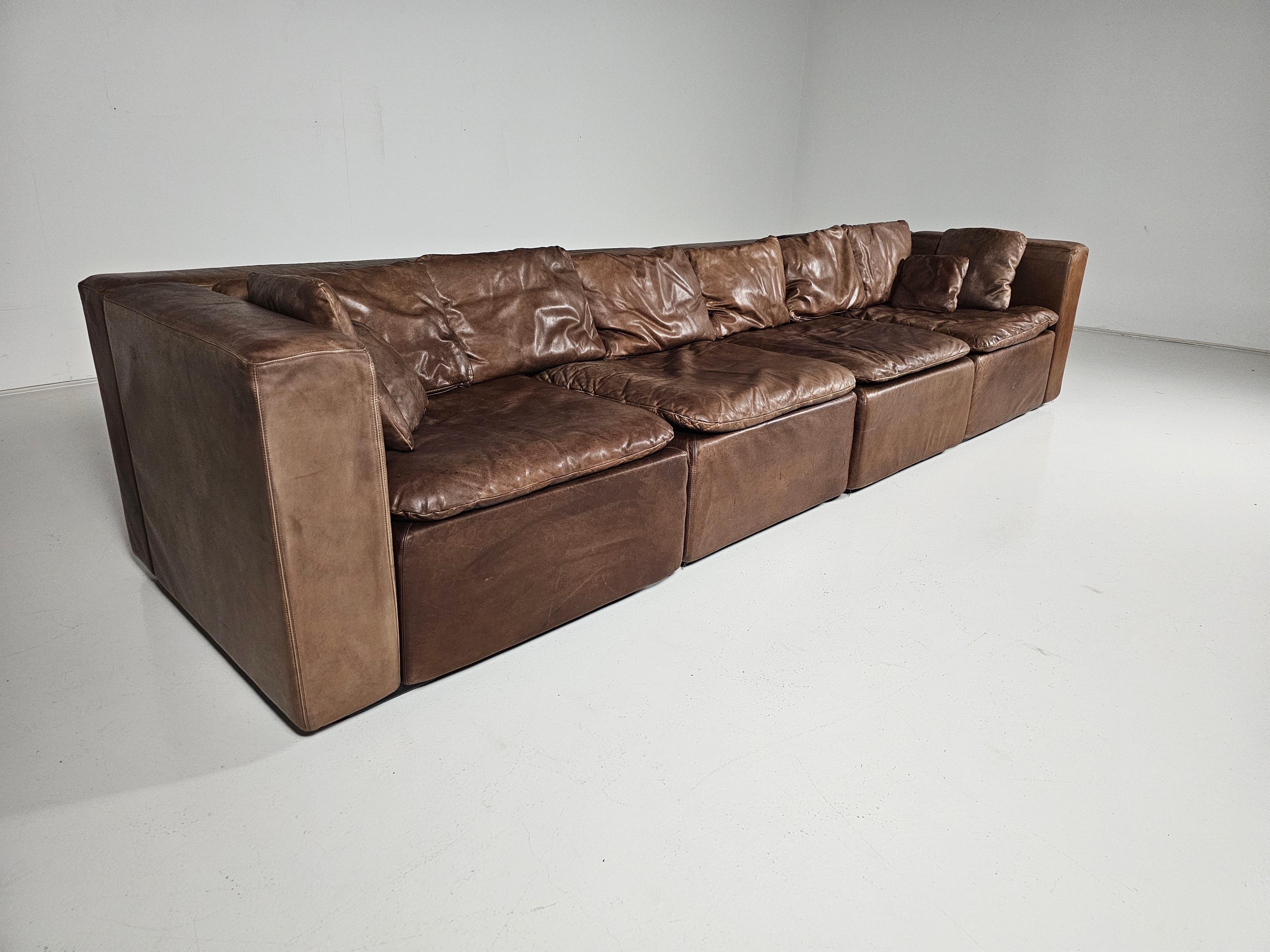 COR Sofa in braunem Leder von Team Form Ag für COR Furniture, Deutschland, 1970er Jahre (Moderne der Mitte des Jahrhunderts)