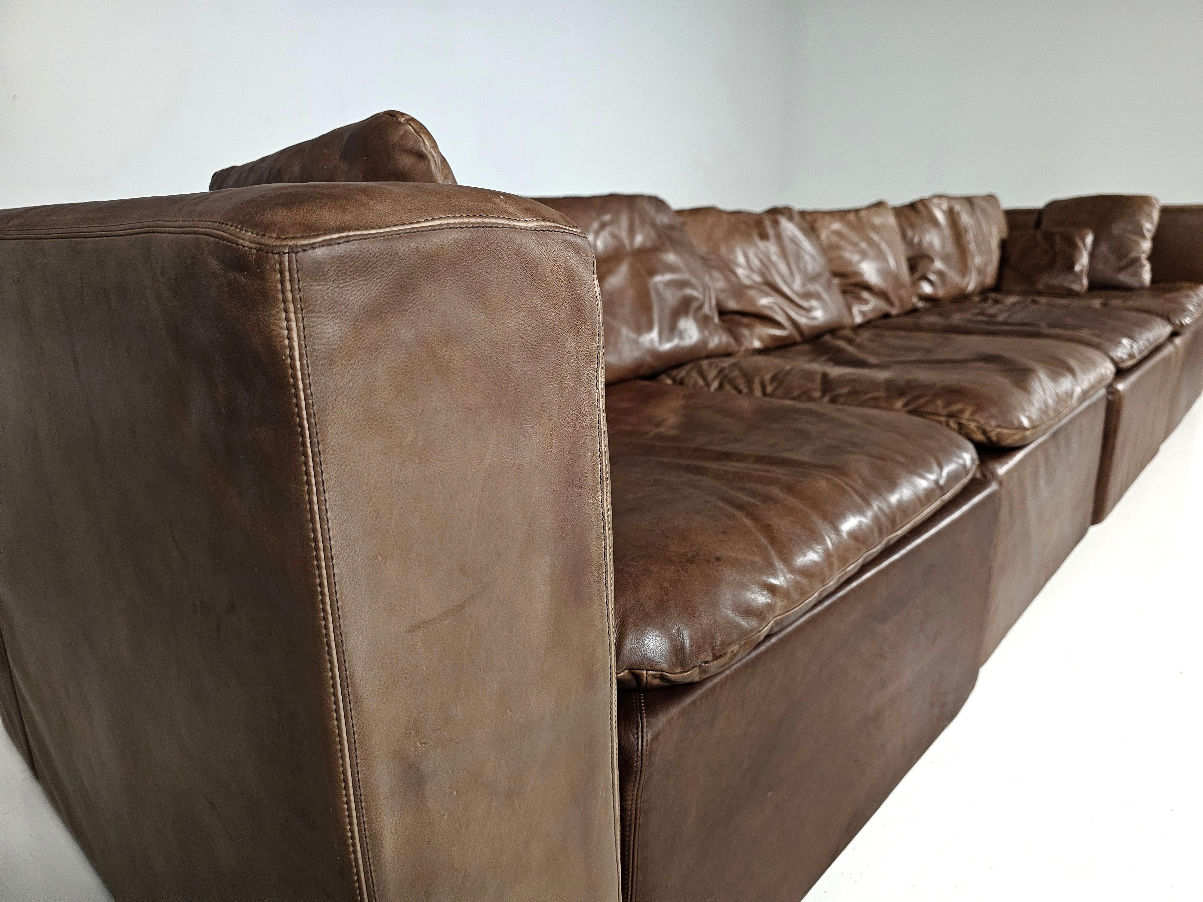 COR Sofa in braunem Leder von Team Form Ag für COR Furniture, Deutschland, 1970er Jahre (Europäisch)