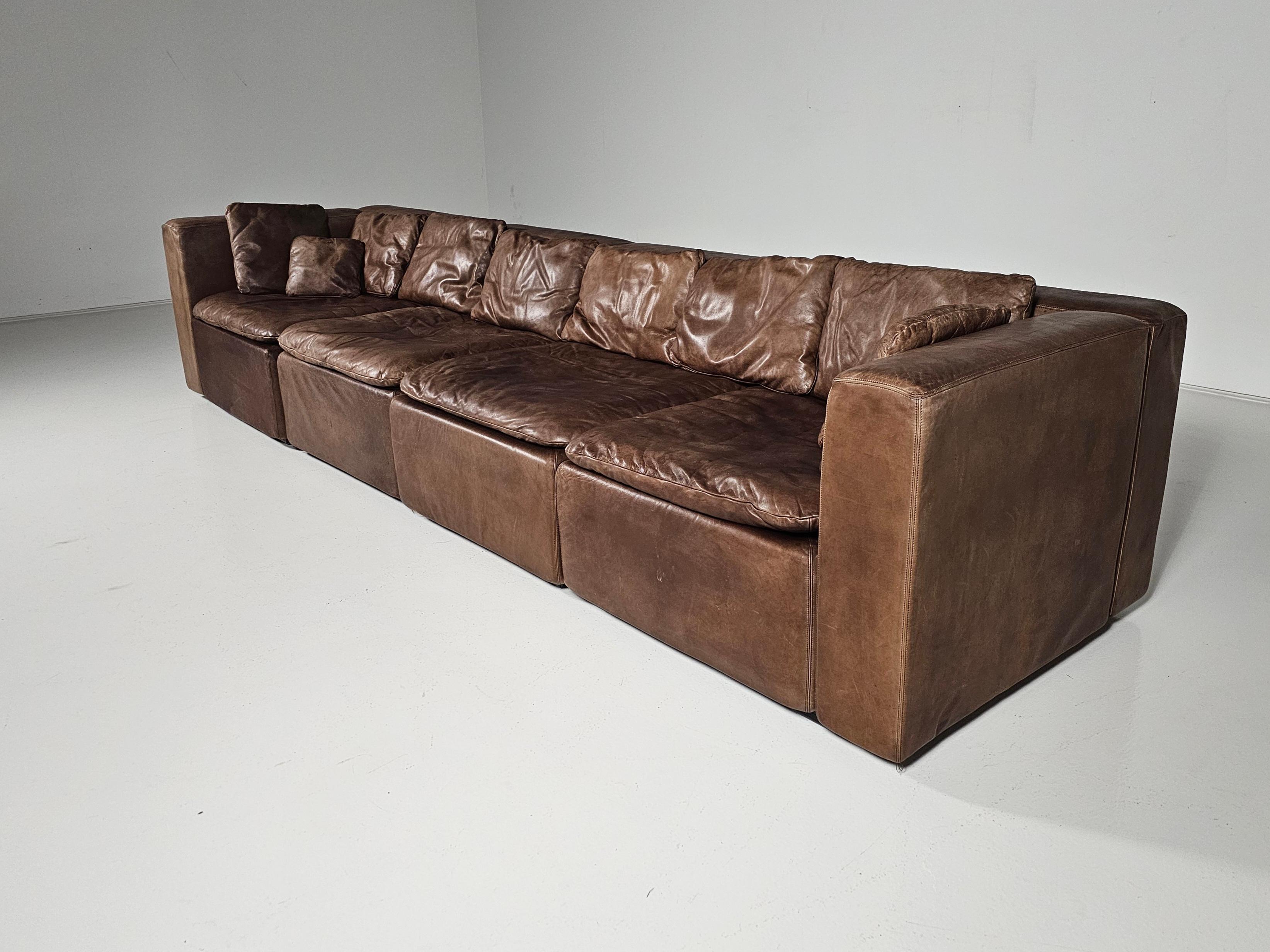 COR Sofa in braunem Leder von Team Form Ag für COR Furniture, Deutschland, 1970er Jahre im Zustand „Gut“ in amstelveen, NL
