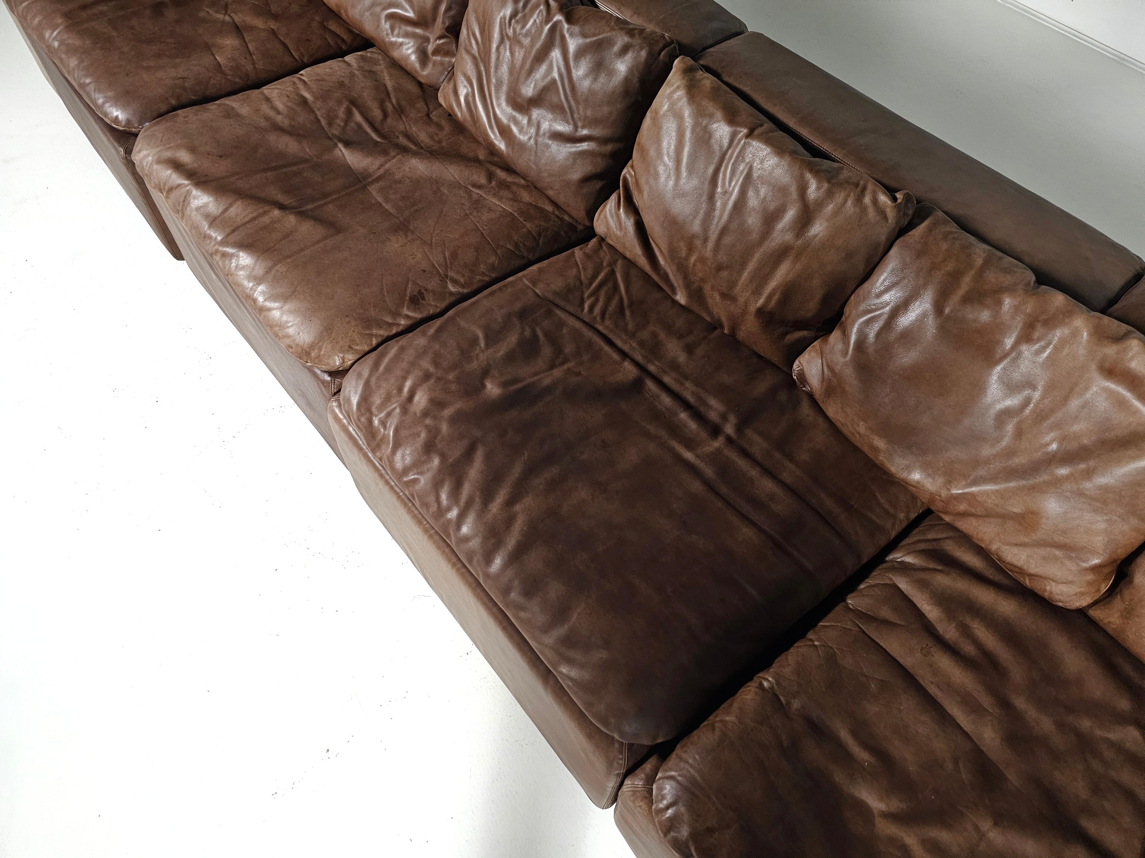 COR Sofa in braunem Leder von Team Form Ag für COR Furniture, Deutschland, 1970er Jahre 1