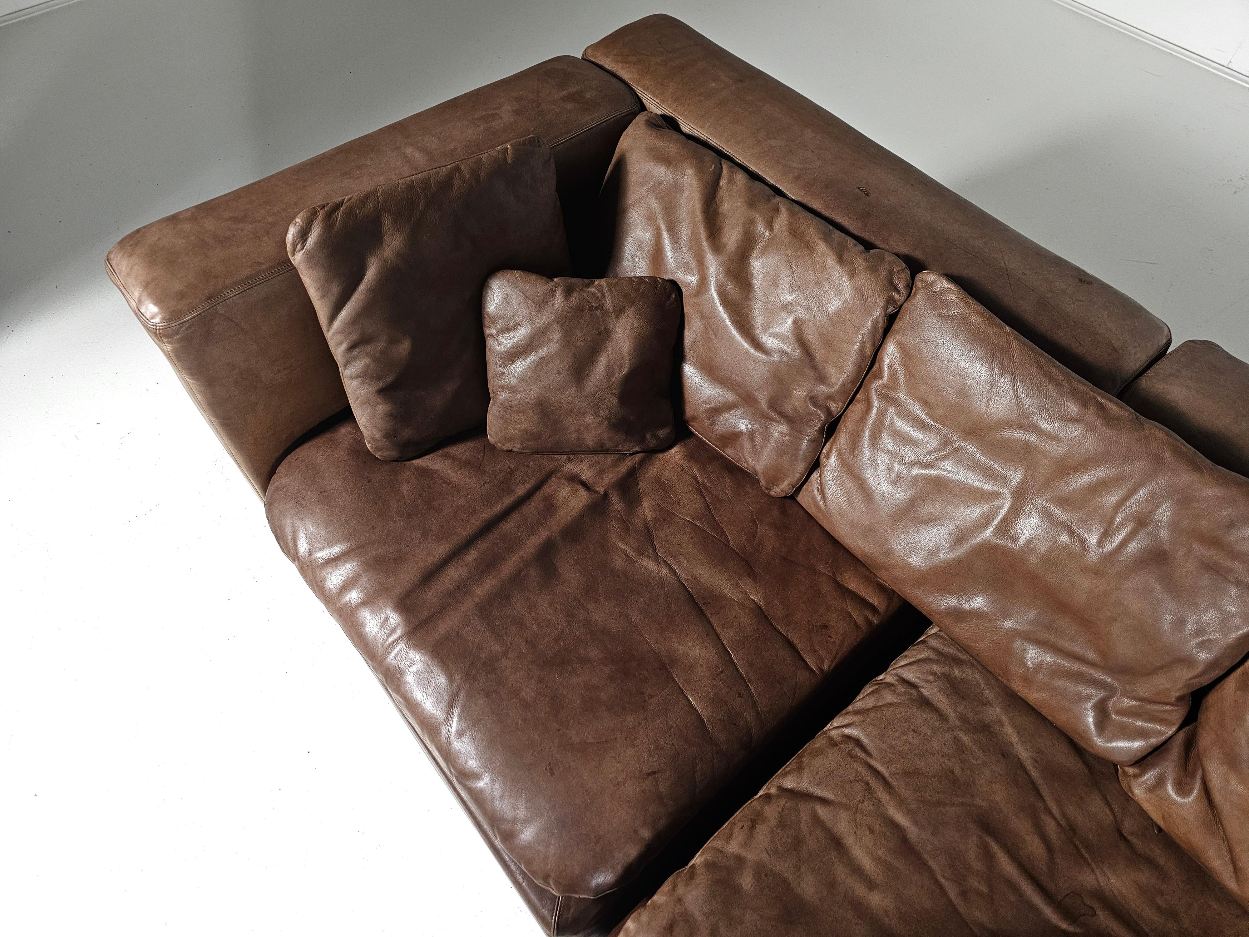 COR Sofa in braunem Leder von Team Form Ag für COR Furniture, Deutschland, 1970er Jahre 3