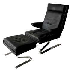 COR Swing Designer Armchair in Leather with Ottoman