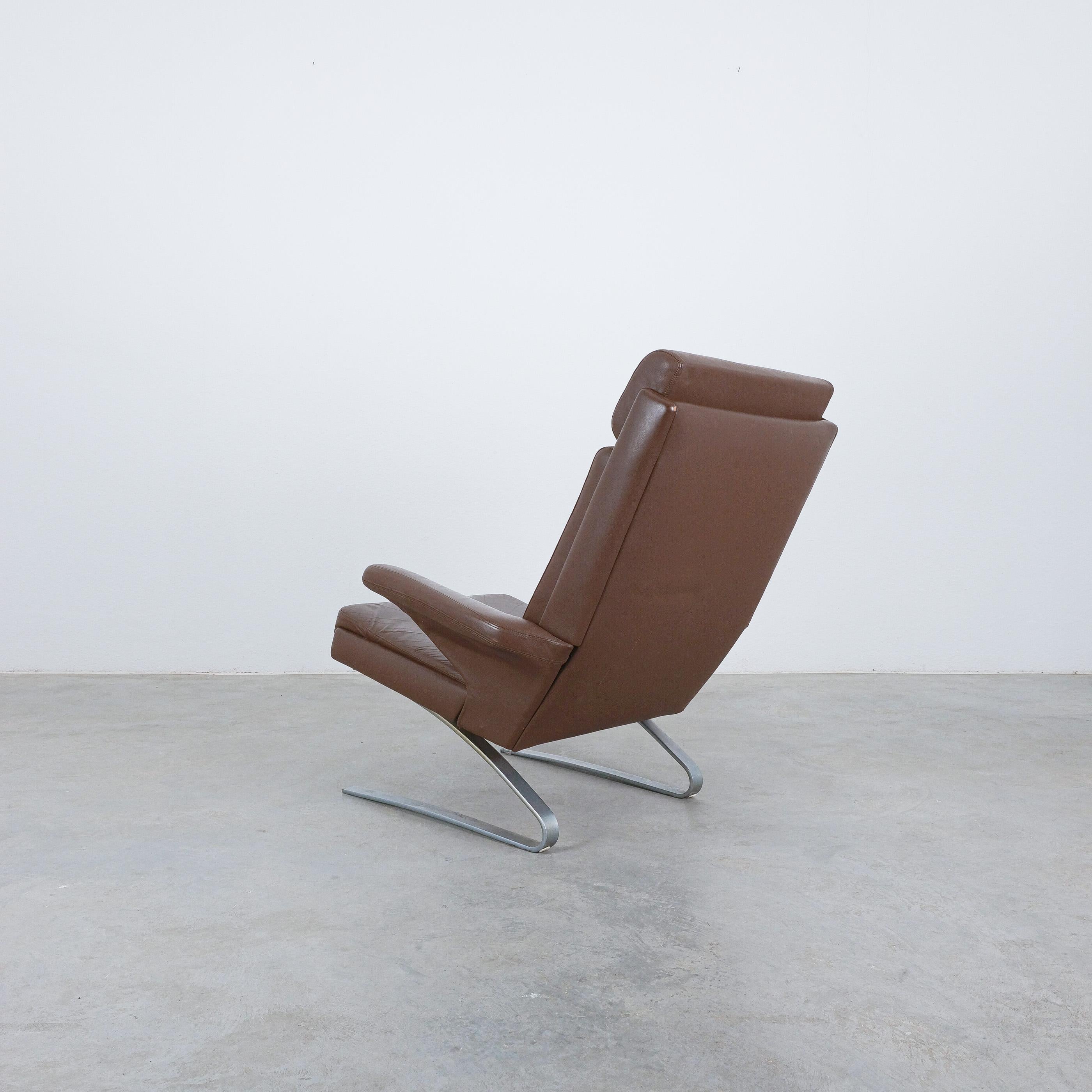 German COR Swing Leather Lounge Chair by Reinhold Adolf & Hans-Jürgen Schröpfer, 1976 For Sale