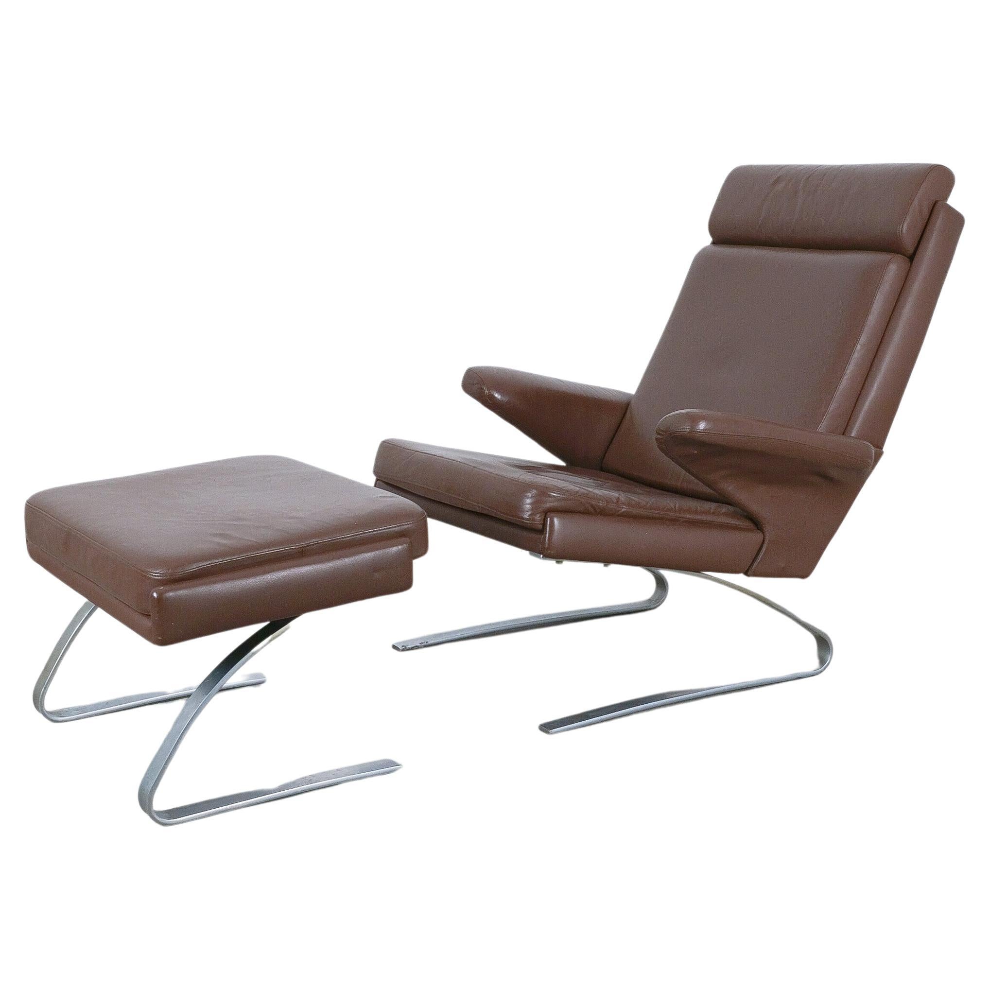 COR Swing Leather Lounge Chair by Reinhold Adolf & Hans-Jürgen Schröpfer, 1976 For Sale