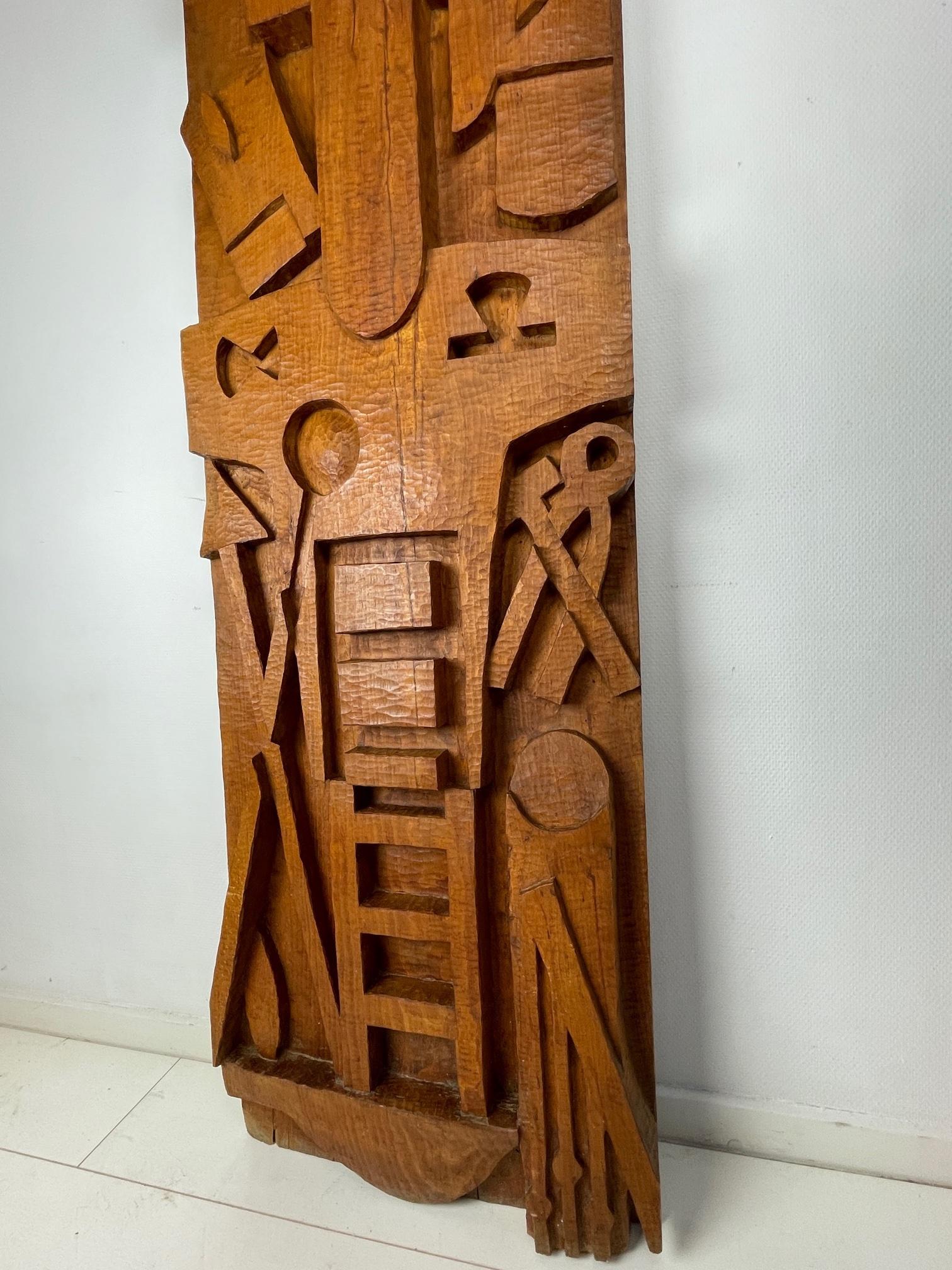 COR Trillen, Arma Christi, Religious Art, 1960s, Wooden Carving, Unique Art Work For Sale 4