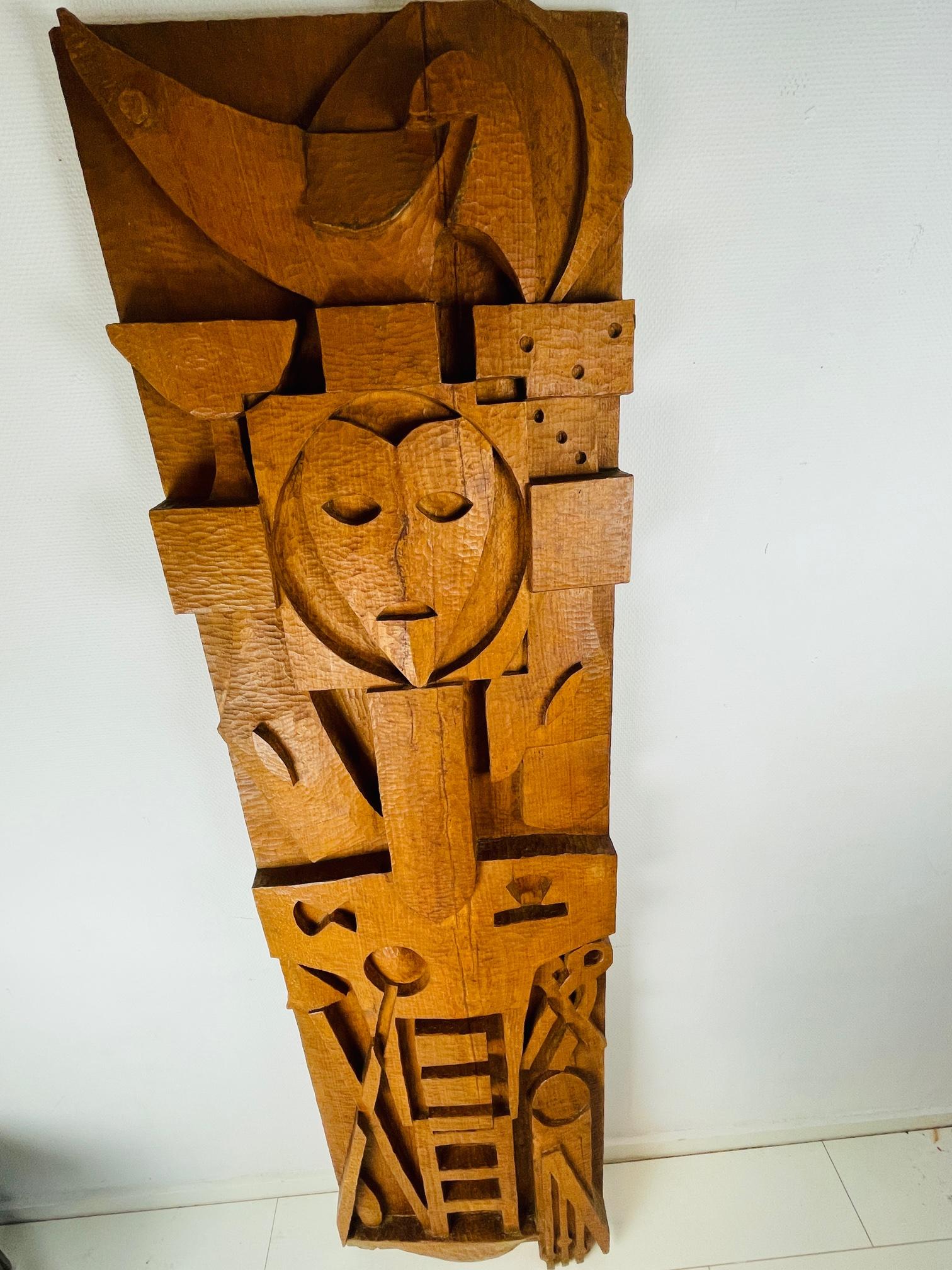 COR Trillen, Arma Christi, Religious Art, 1960s, Wooden Carving, Unique Art Work For Sale 8