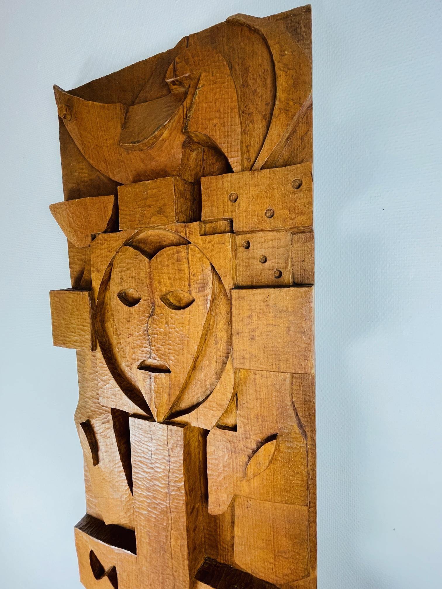 Brutalist COR Trillen, Arma Christi, Religious Art, 1960s, Wooden Carving, Unique Art Work For Sale