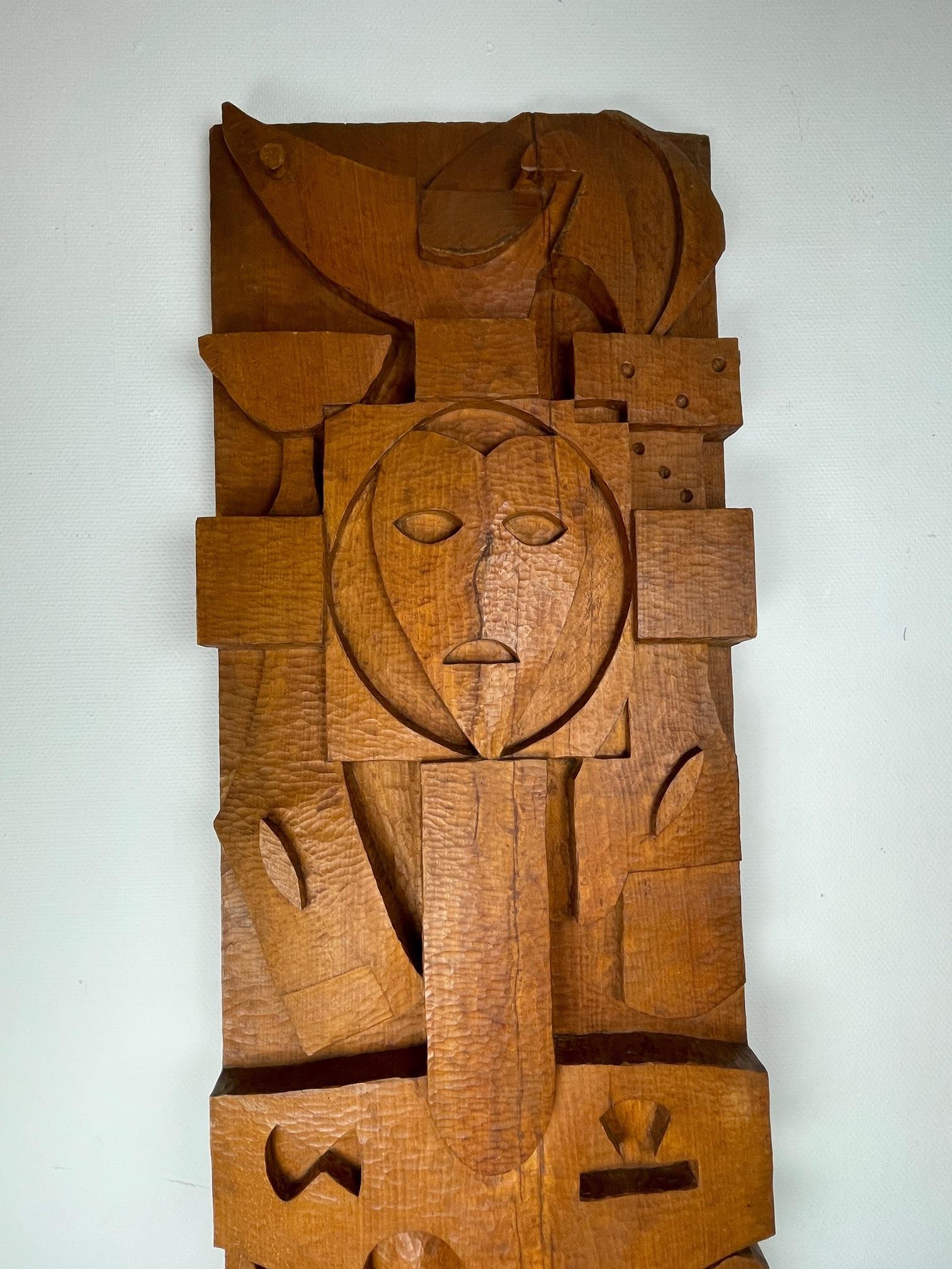 COR Trillen, Arma Christi, Religious Art, 1960s, Wooden Carving, Unique Art Work For Sale 1