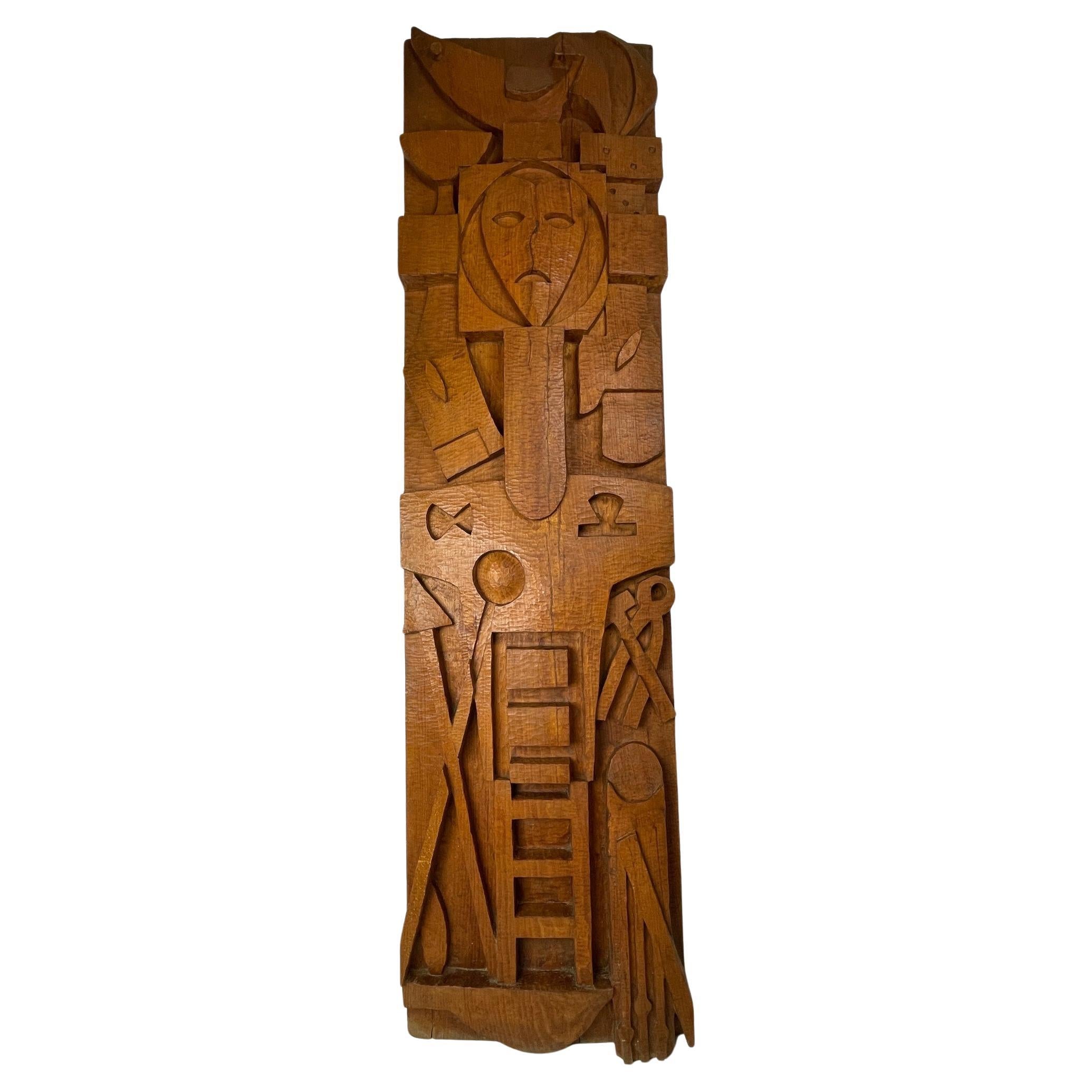 COR Trillen, Arma Christi, Religious Art, 1960s, Wooden Carving, Unique Art Work For Sale