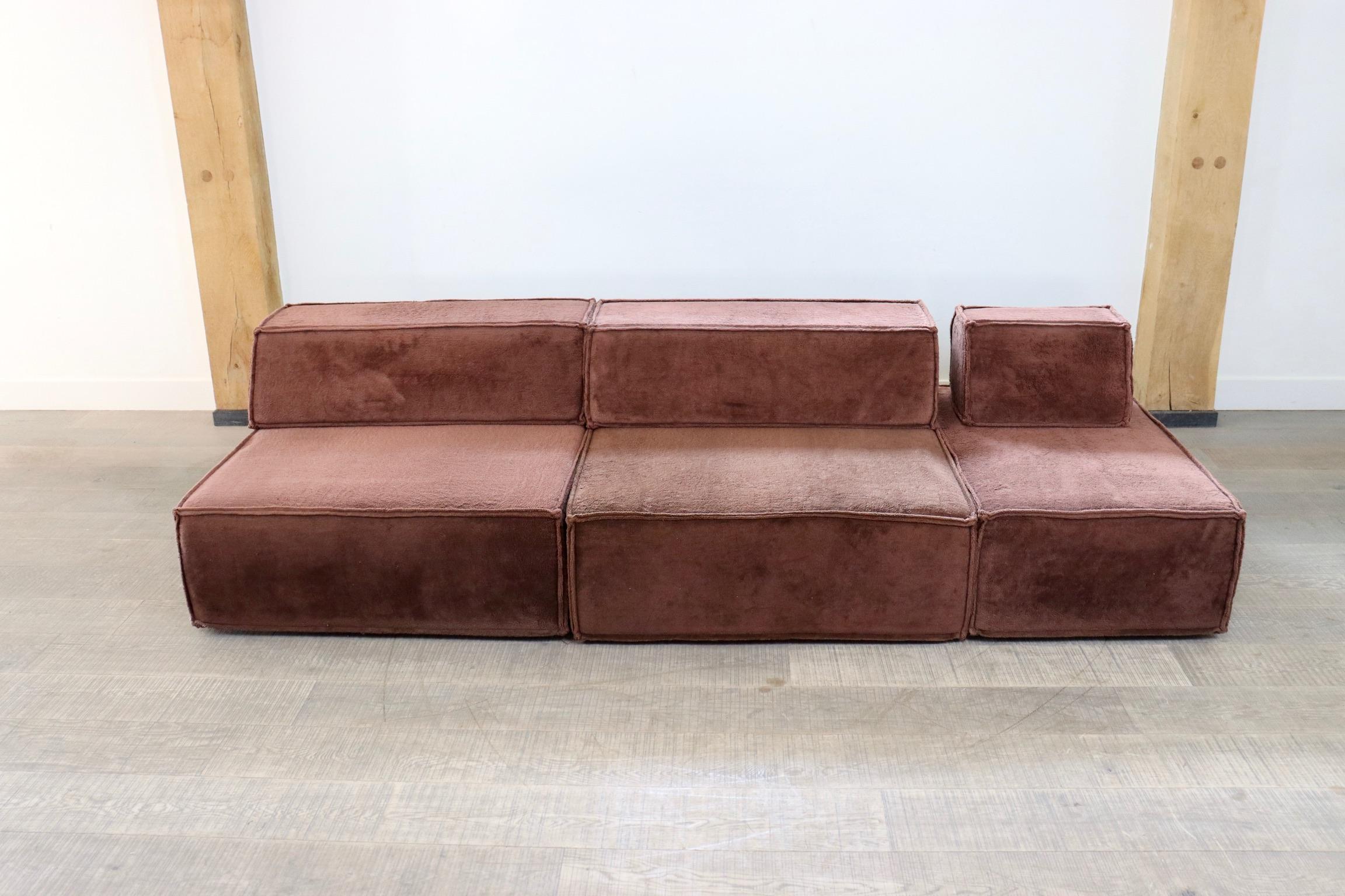 COR Trio Brown Modular Sofa by Team Form Ag, 1970s In Excellent Condition In ABCOUDE, UT