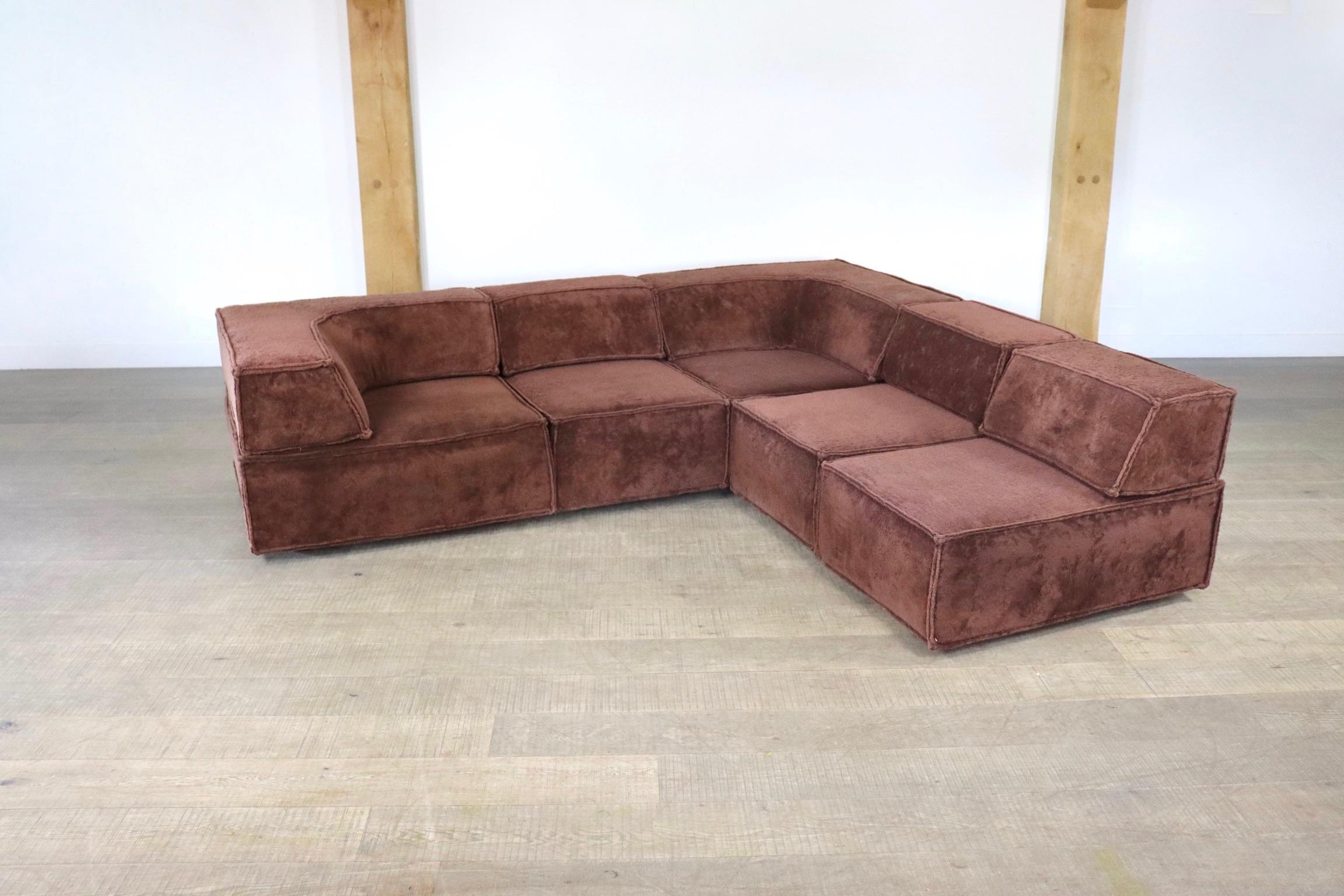 COR Trio Brown Modular Sofa by Team Form AG, 1970s In Good Condition In ABCOUDE, UT