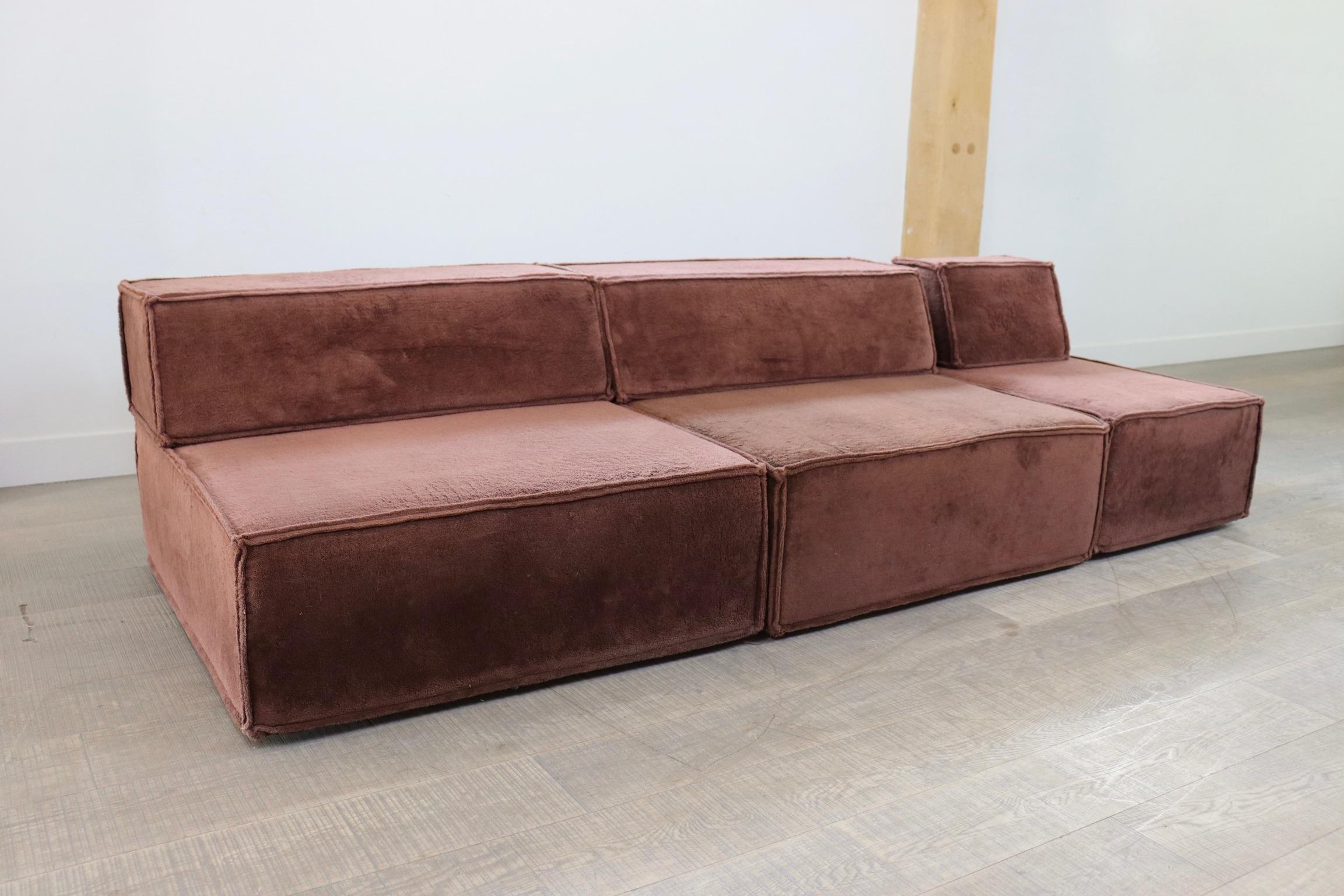 Mid-20th Century COR Trio Brown Modular Sofa by Team Form Ag, 1970s