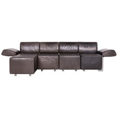 COR Trio Designer Leather Sofa Black Genuine Leather Three-Seat Couch