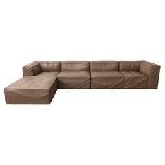 Modulares Leder-Sofa „Trio“ von Cor mit Ottomane