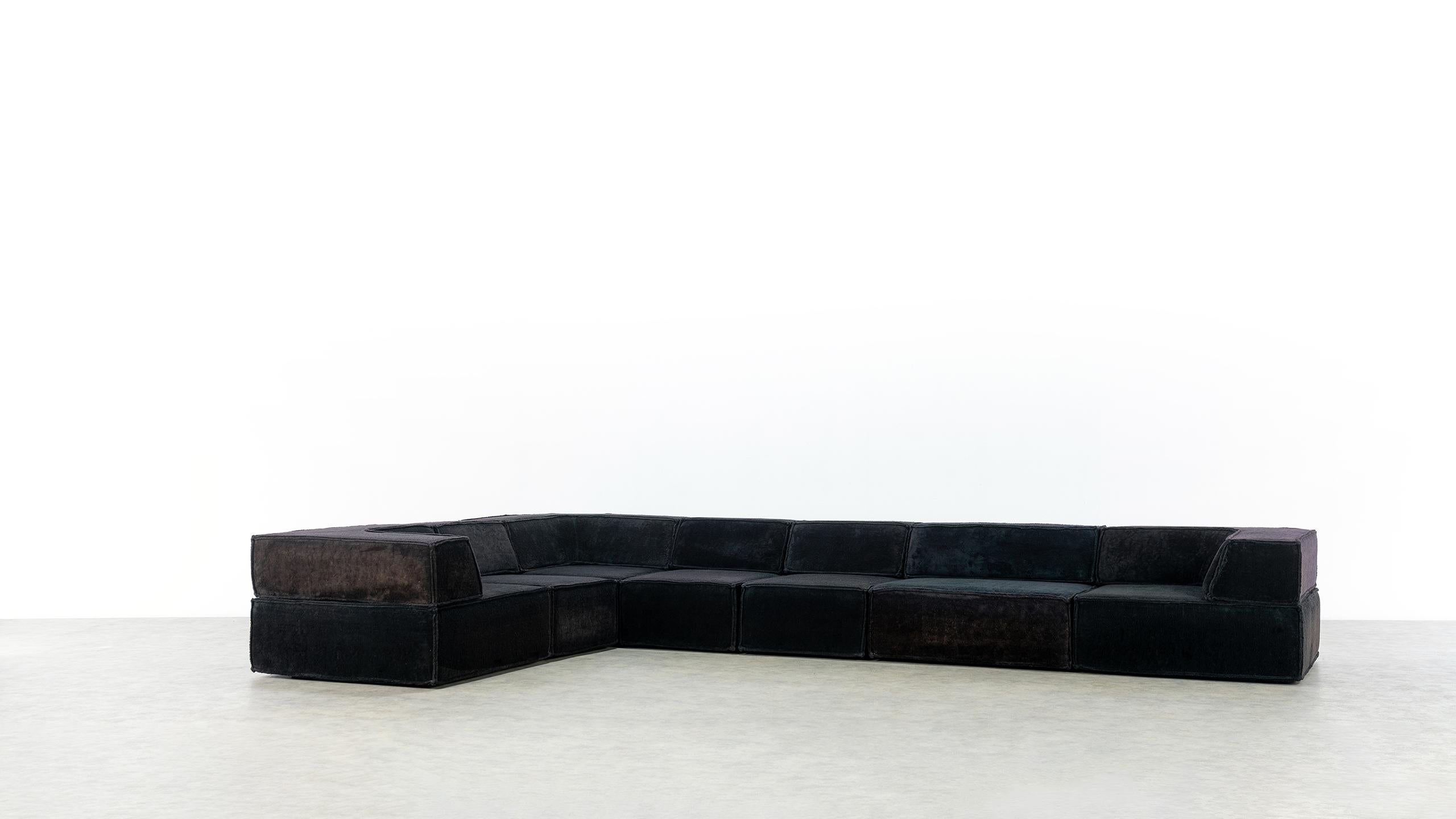 COR Trio Modular Sofa, Giant Landscape in Black Teddy, 1972 by Team Form AG 4