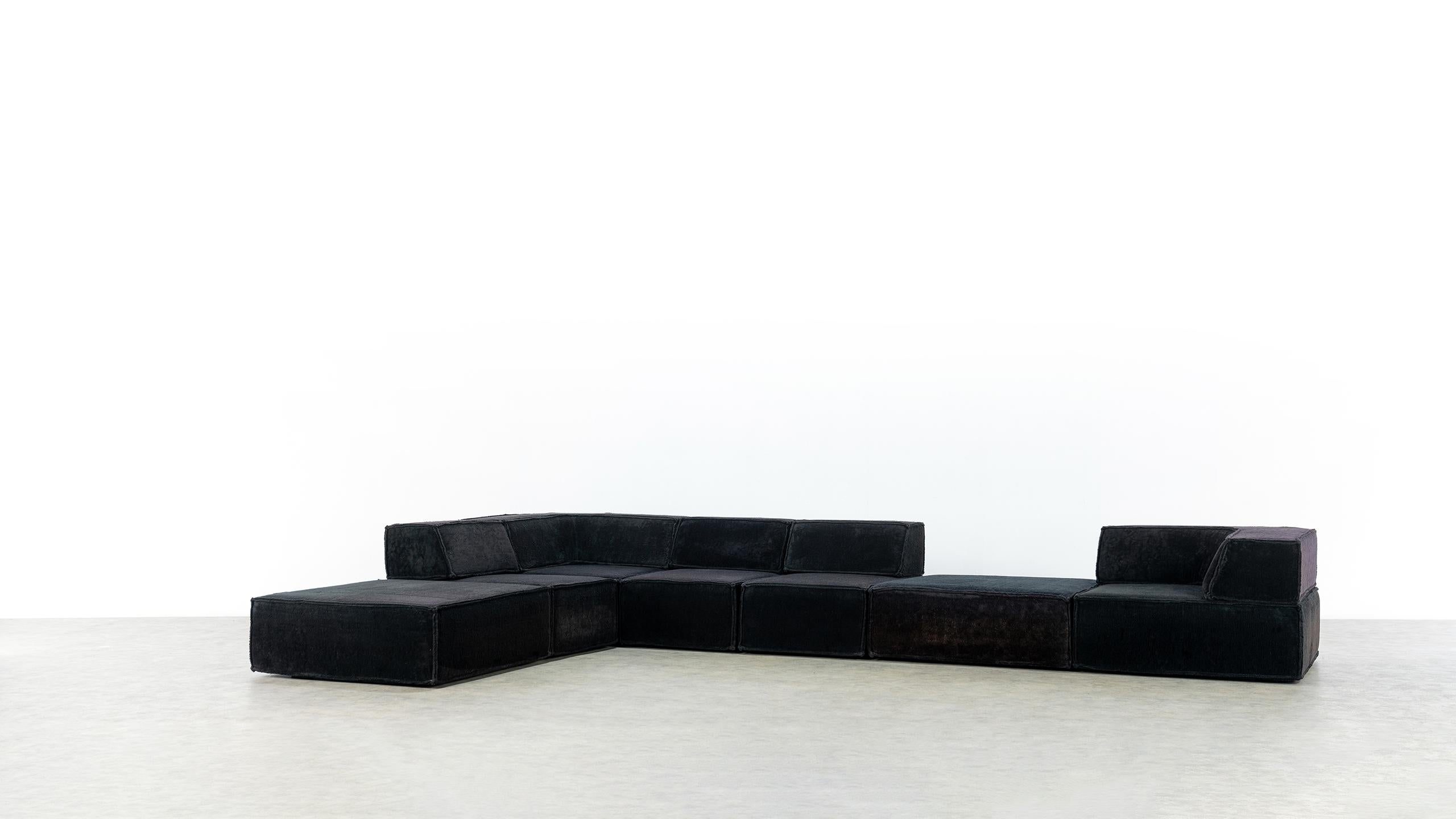 COR Trio Modular Sofa, Giant Landscape in Black Teddy, 1972 by Team Form AG 5
