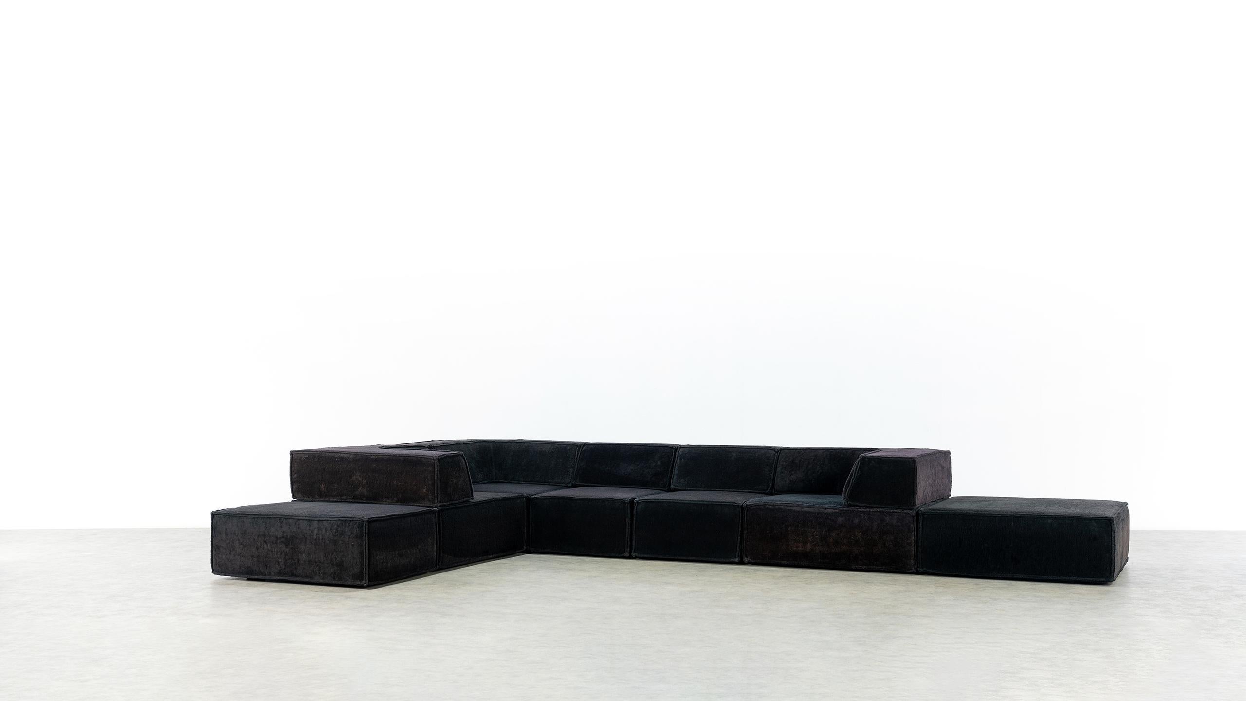 COR Trio Modular Sofa, Giant Landscape in Black Teddy, 1972 by Team Form AG 6