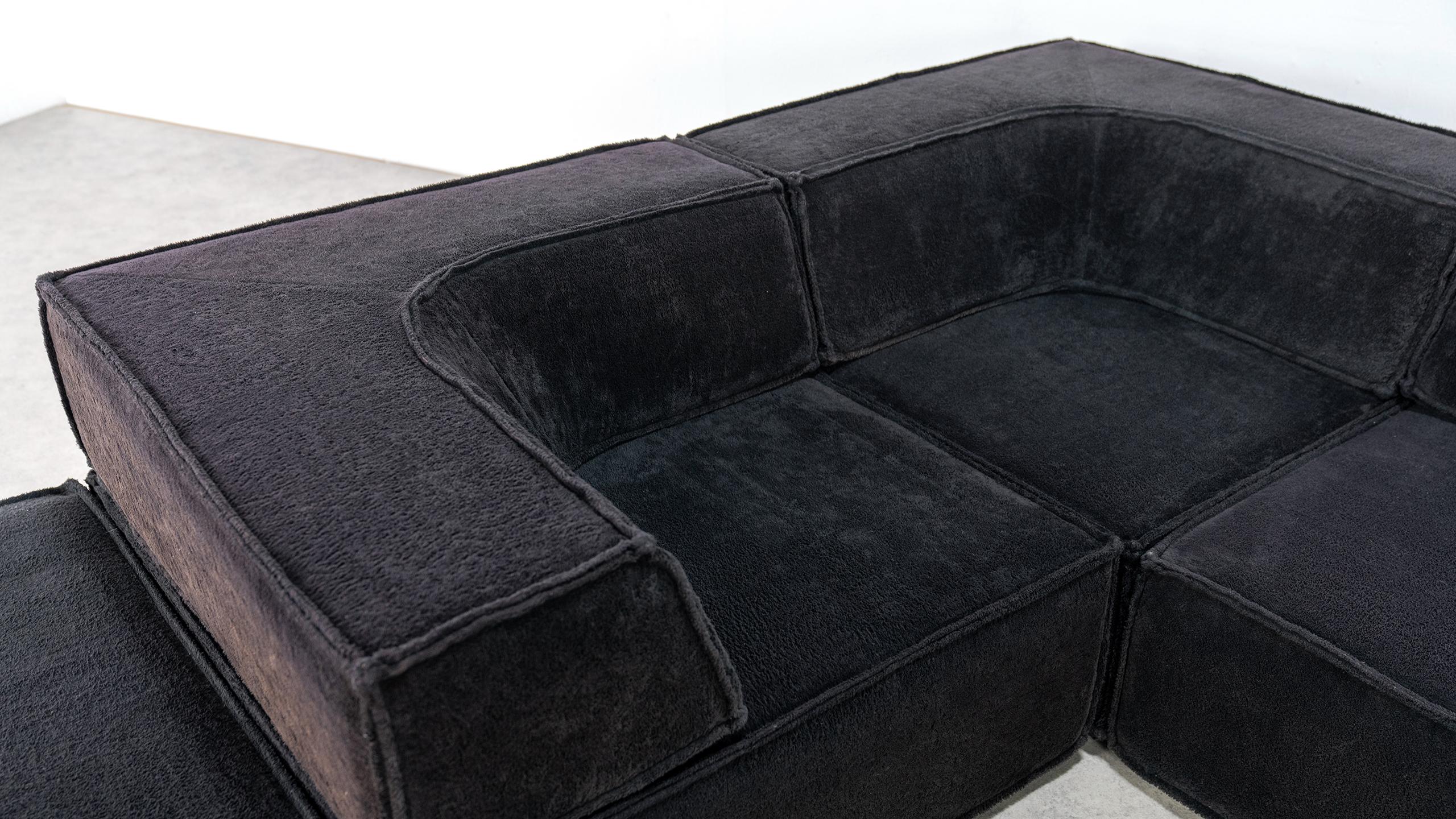 COR Trio Modular Sofa, Giant Landscape in Black Teddy, 1972 by Team Form AG 9