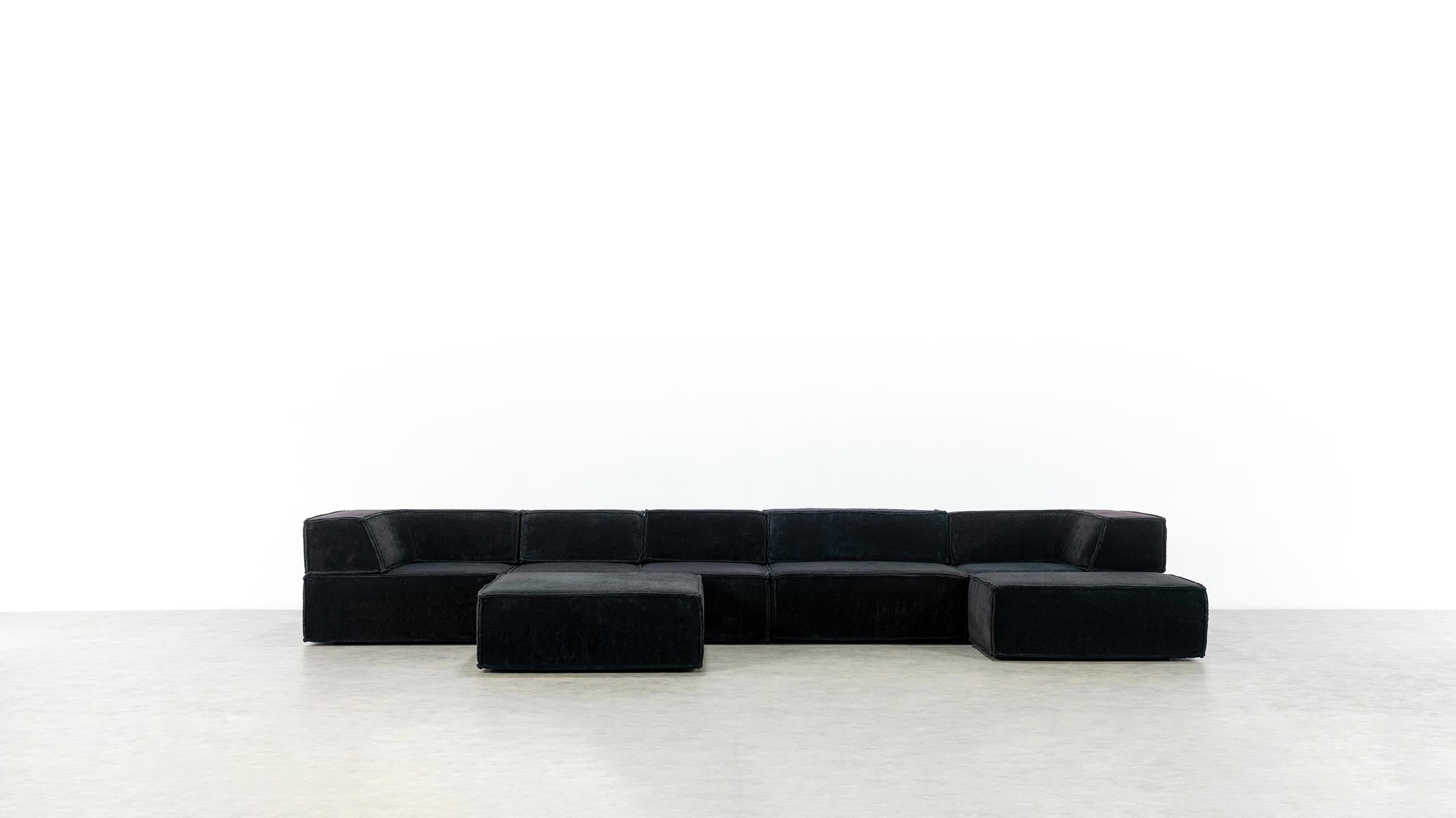 COR Trio Modular Sofa, Giant Landscape in Black Teddy, 1972 by Team Form AG In Good Condition In Munster, NRW