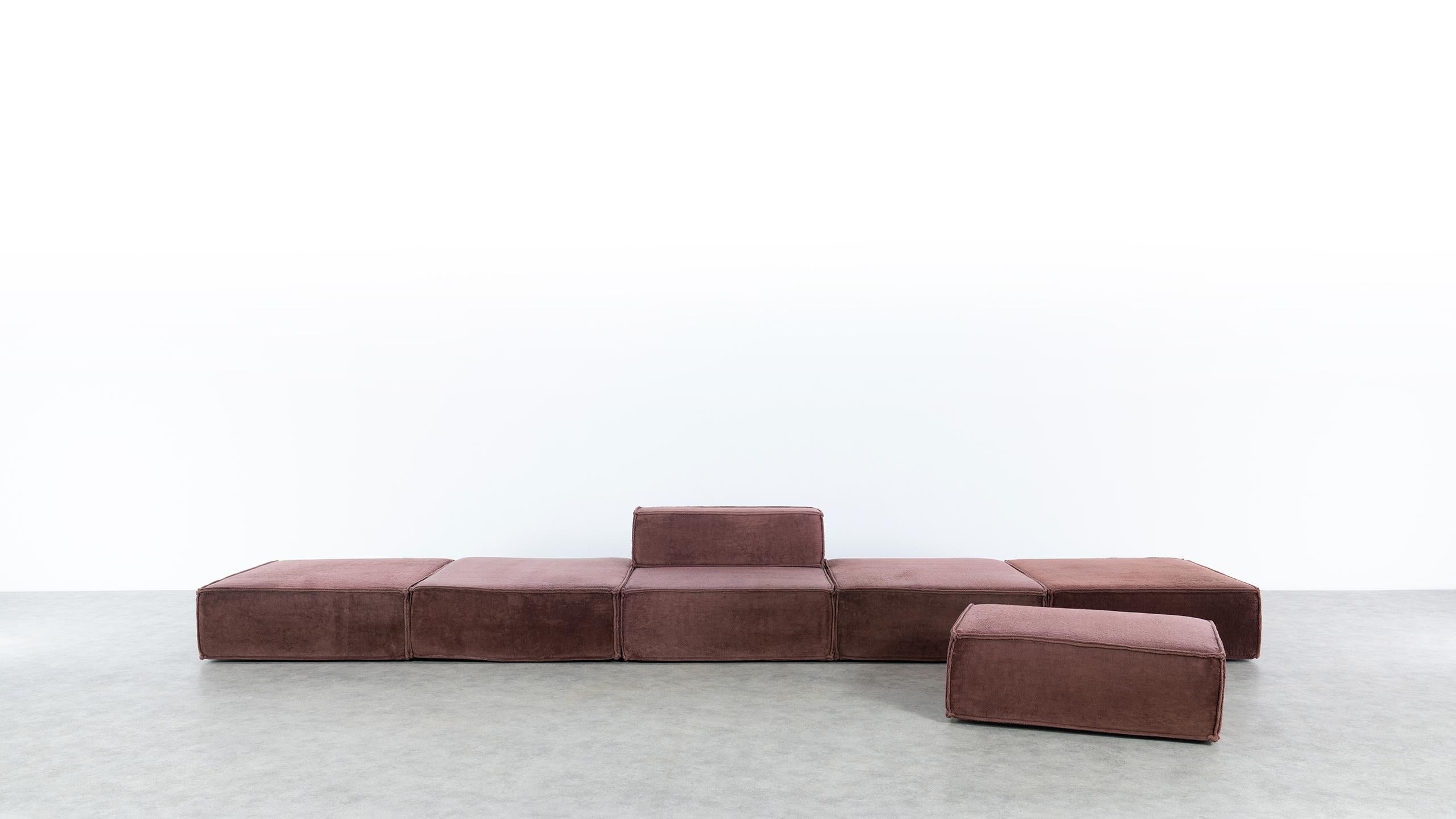 COR Trio Modular Sofa, Giant Landscape in Brown, 1972 by Team Form AG, Swiss 1