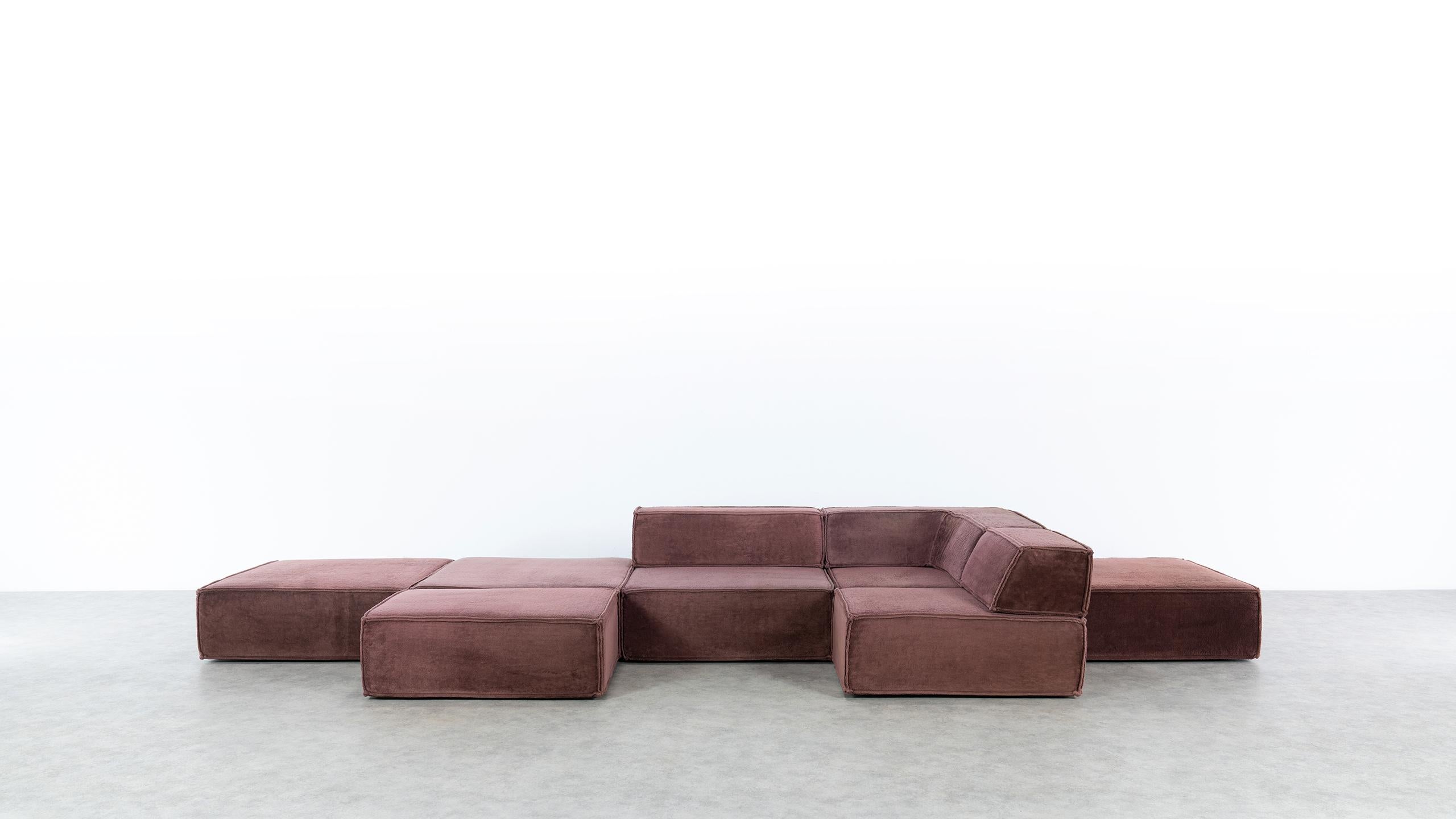 COR Trio Modular Sofa, Giant Landscape in Brown, 1972 by Team Form AG, Swiss 5
