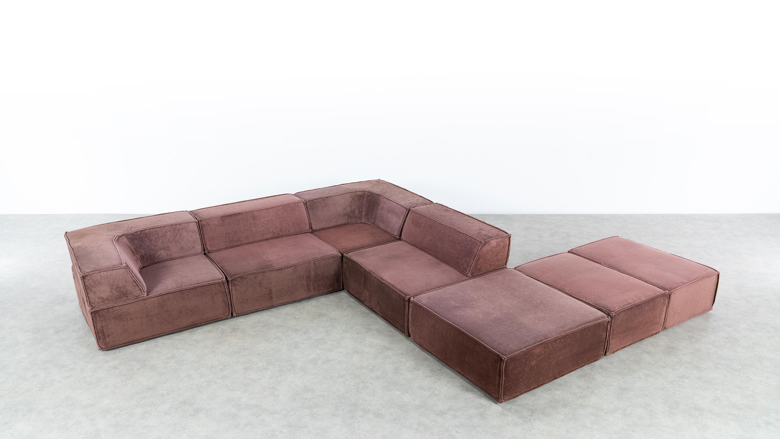 COR Trio Modular Sofa, Giant Landscape in Brown, 1972 by Team Form AG, Swiss 11