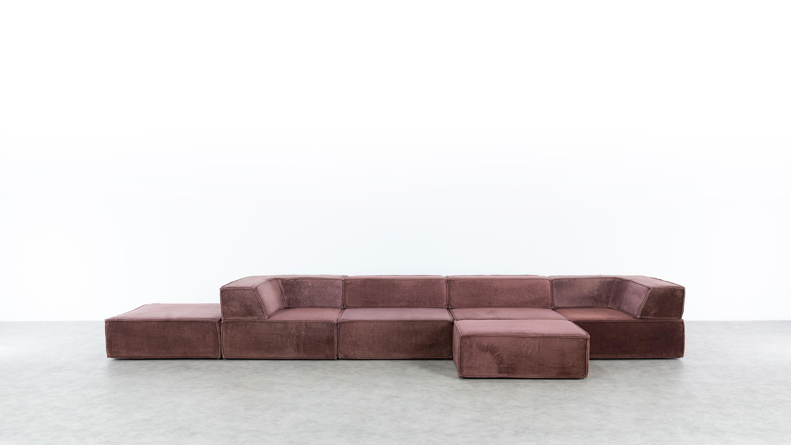 German COR Trio Modular Sofa, Giant Landscape in Brown, 1972 by Team Form AG, Swiss