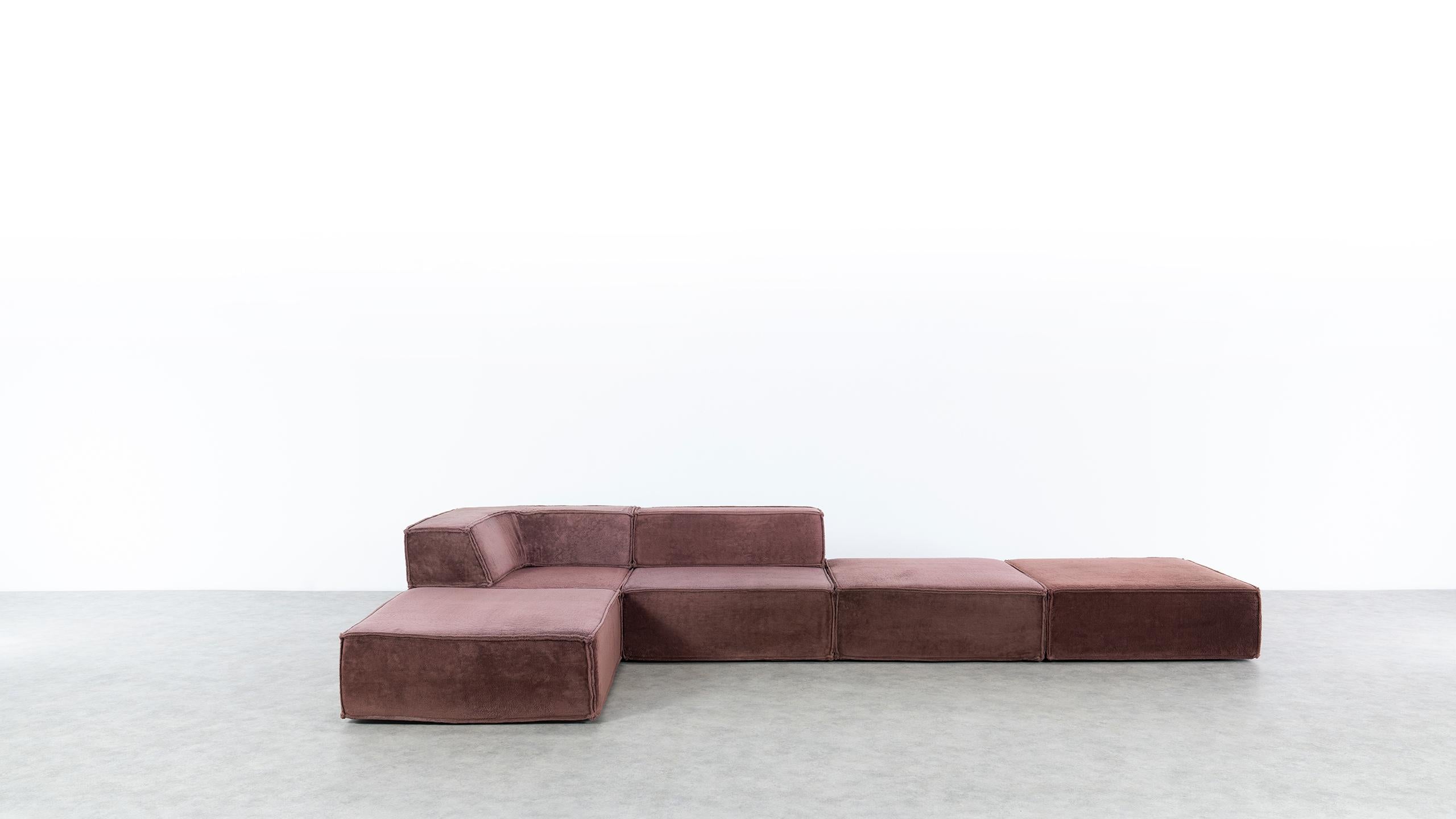 Late 20th Century COR Trio Modular Sofa, Giant Landscape in Brown, 1972 by Team Form AG, Swiss