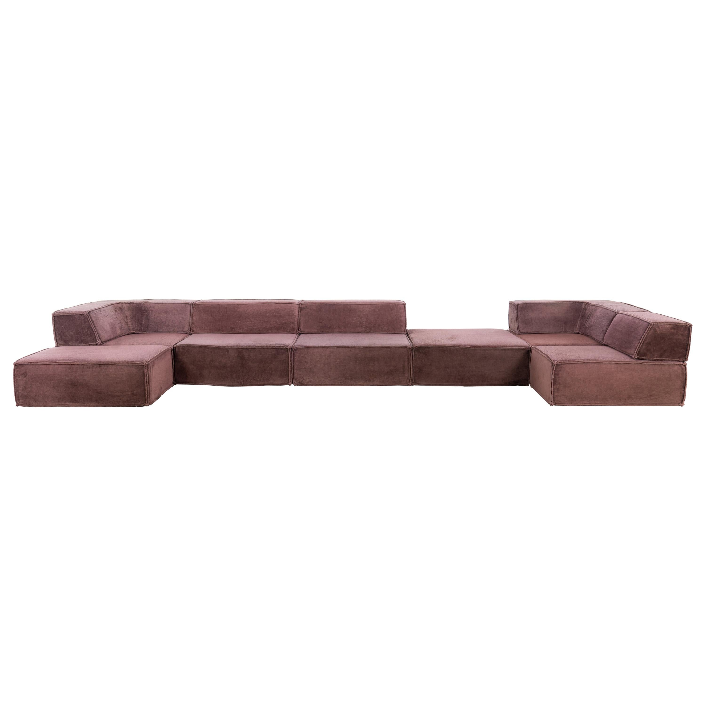 COR Trio Modular Sofa, Giant Landscape in Brown, 1972 by Team Form AG, Swiss