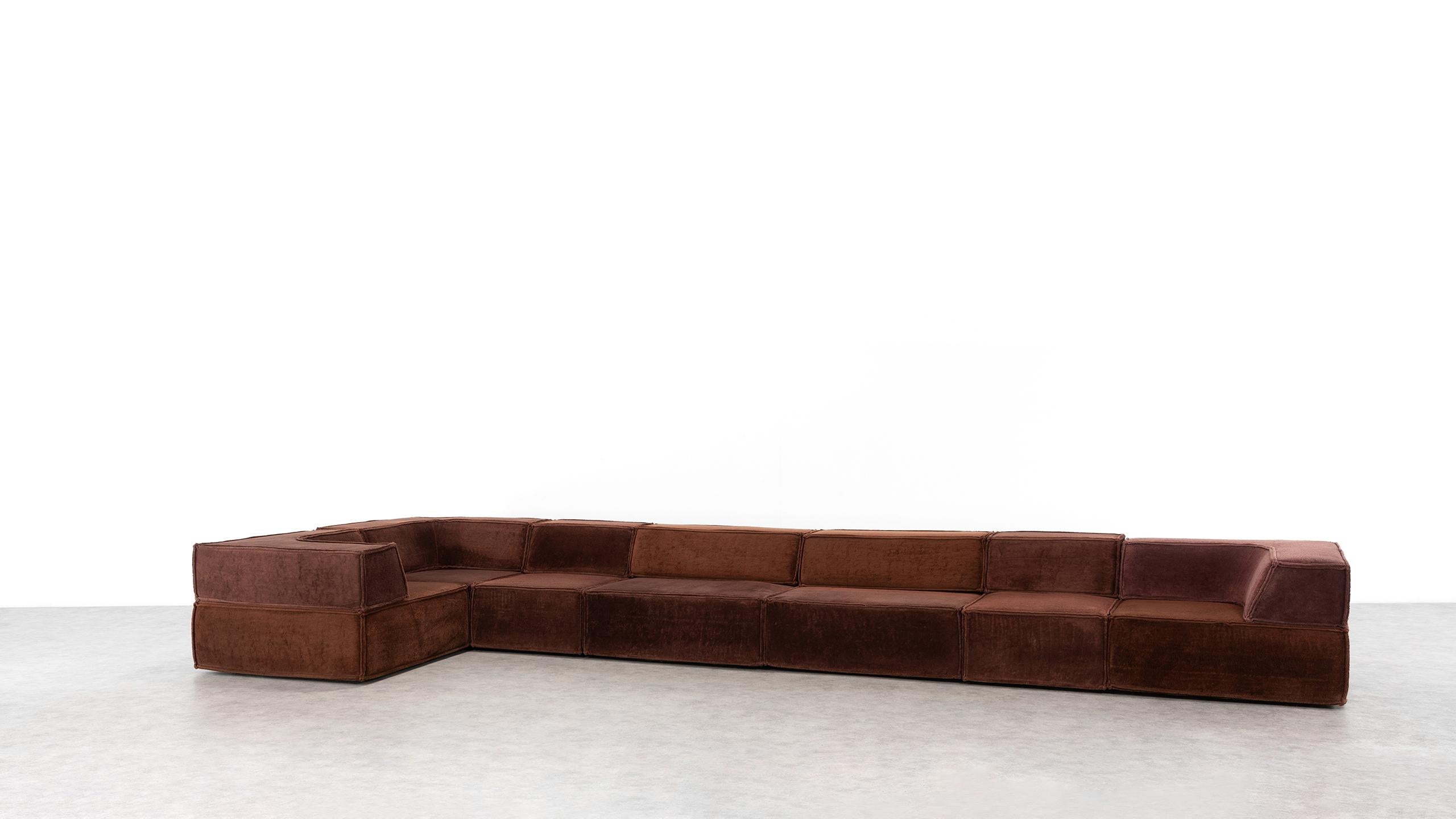 COR Trio Modular Sofa, Giant Landscape in Chocolate Brown, 1972 by Team Form AG 4