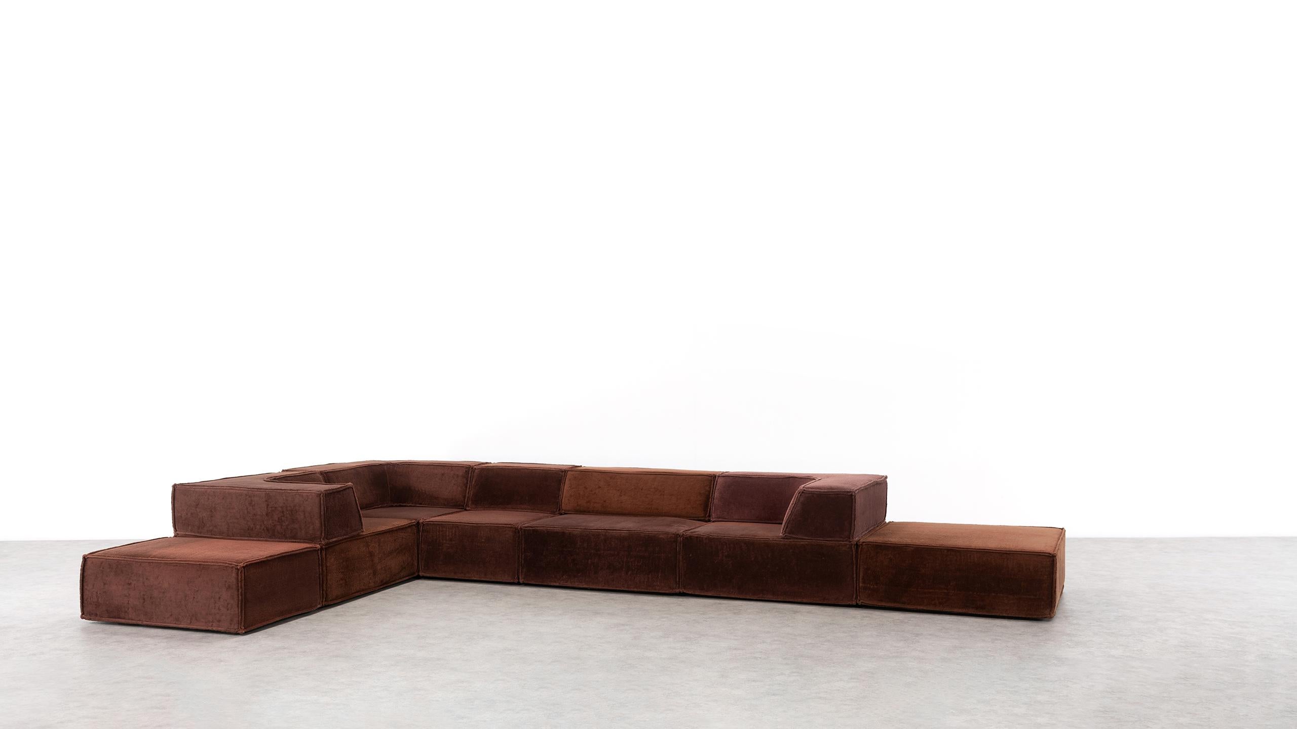 COR Trio Modular Sofa, Giant Landscape in Chocolate Brown, 1972 by Team Form AG 5